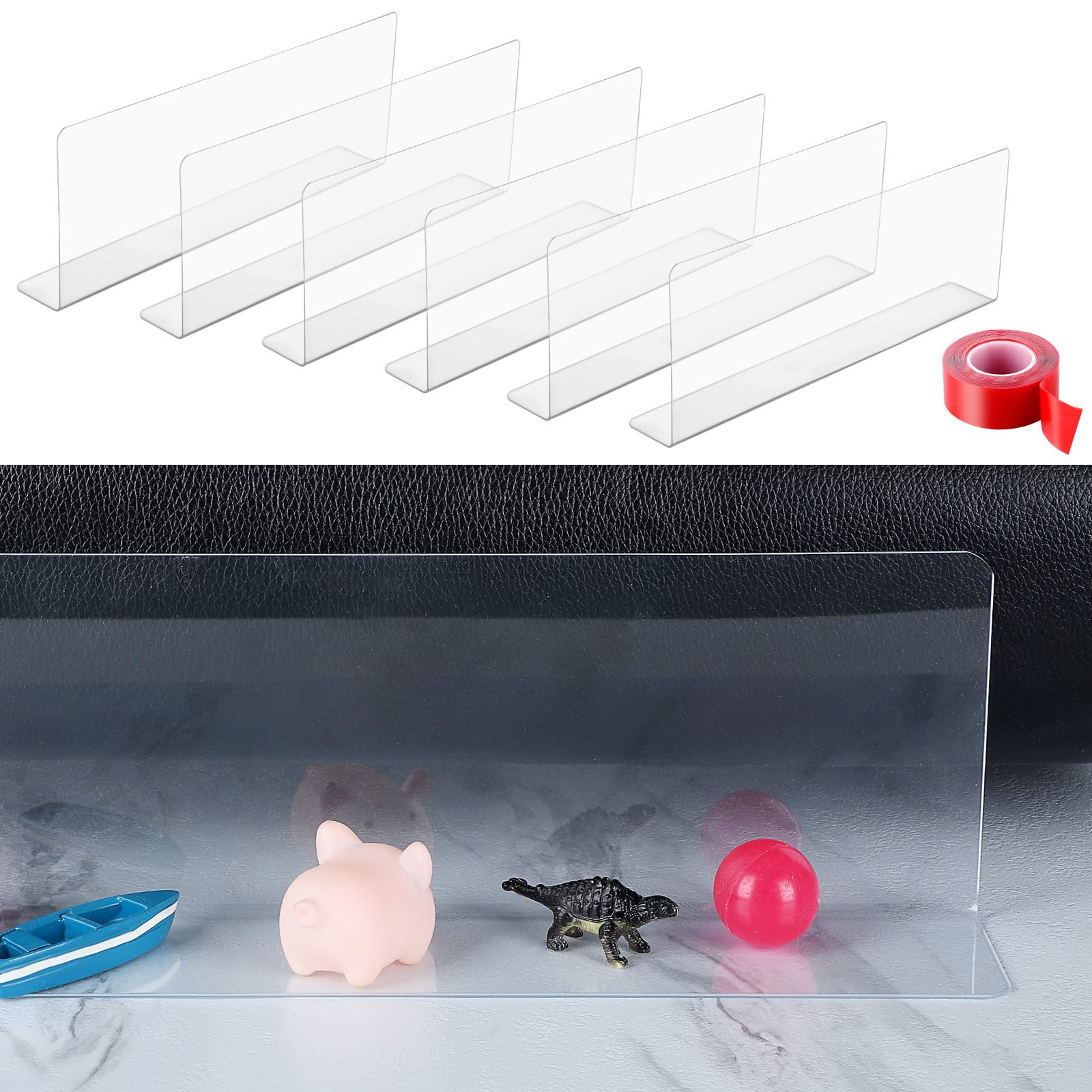 BESTLUBE Under Bed Blocker for Pets - 6 Pack of 5 Inch High Pet Barriers with Strong Adhesive - Gap Stopper for Under Couch or Bed to Prevent Lost Items - Perfect for Pet Safety and Home Organization