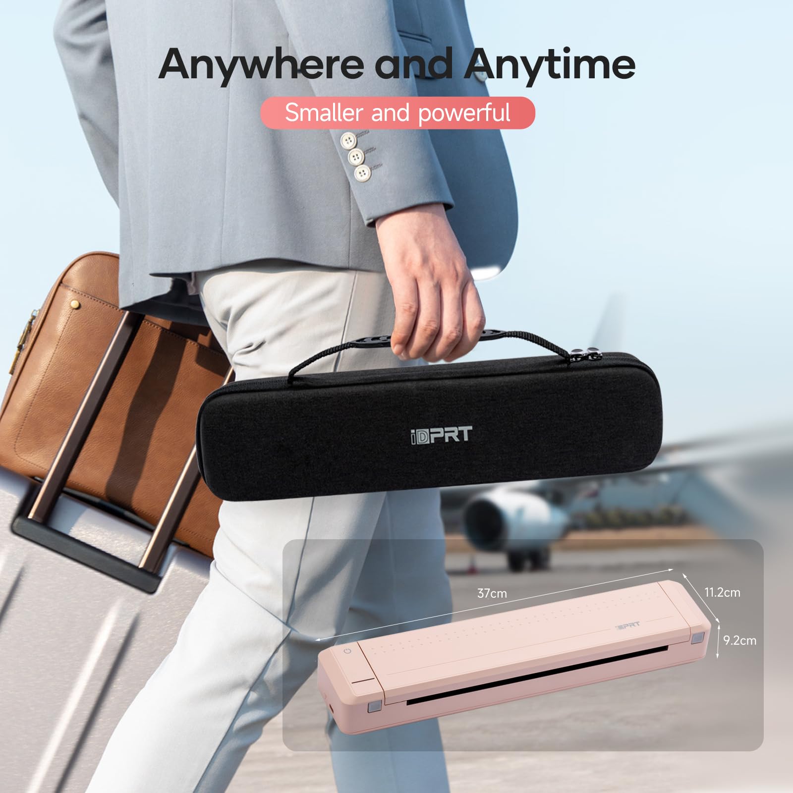 iDPRT MT888 Portable Wireless Thermal Printer - Bluetooth Inkless Printer for iOS, Android, Laptop - Supports 8.5