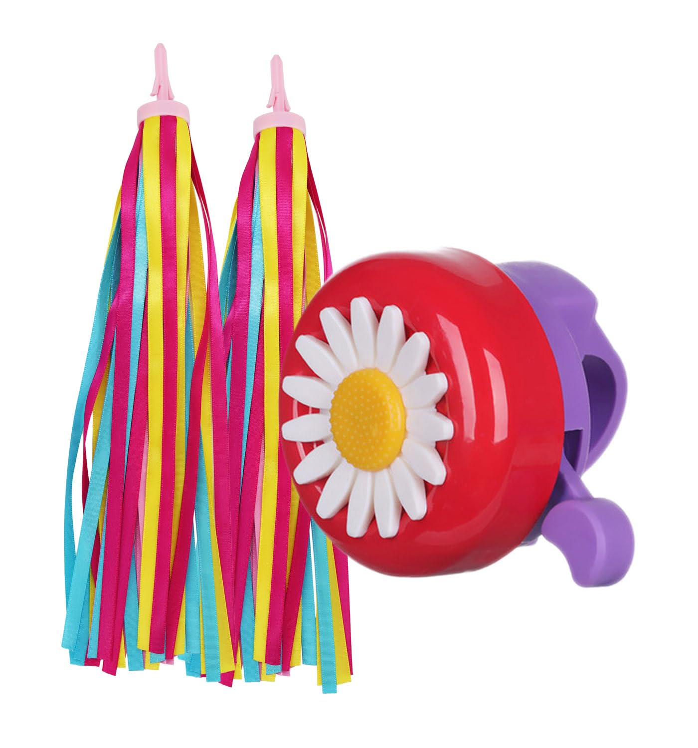 PLATT Kids Bike Bell & Horn with Streamer Tassels - Durable Bicycle Accessories for Boys & Girls - Perfect for Cycling Safety & Fun Outdoor Rides