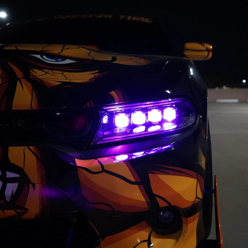 Multicolor Demon Eyes LED Lights - Dual Intensity RGBW with Remote Control for Cars, Motorcycles & Gaming Setups