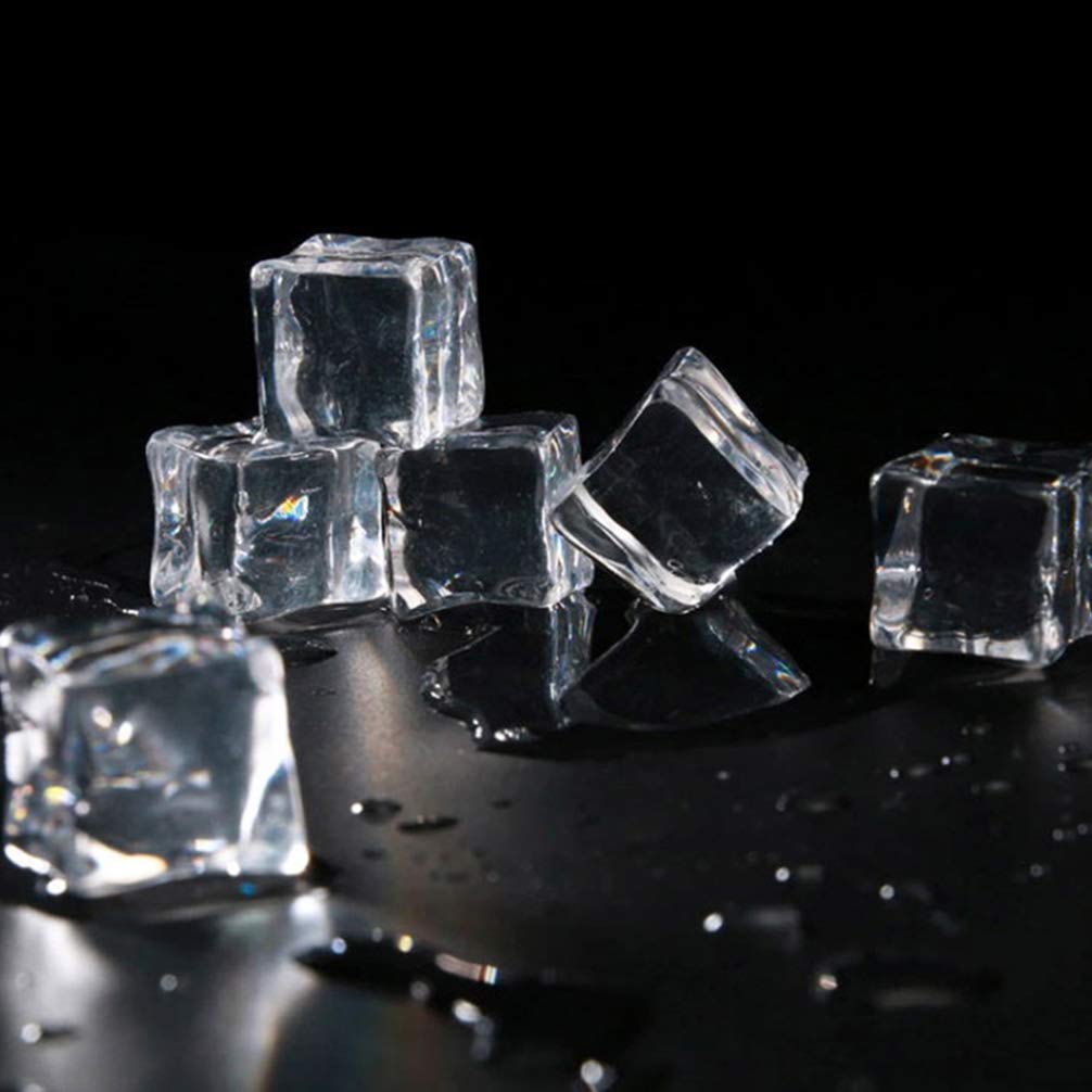 HEALLILY 48pcs Acrylic Fake Ice Cubes - 30mm Realistic Decorative Ice Rocks for Wedding Centerpieces, Party Decor, Vase Fillers & Table Scatter - Perfect for Cocktail Bars, Photo Props, and Themed Events
