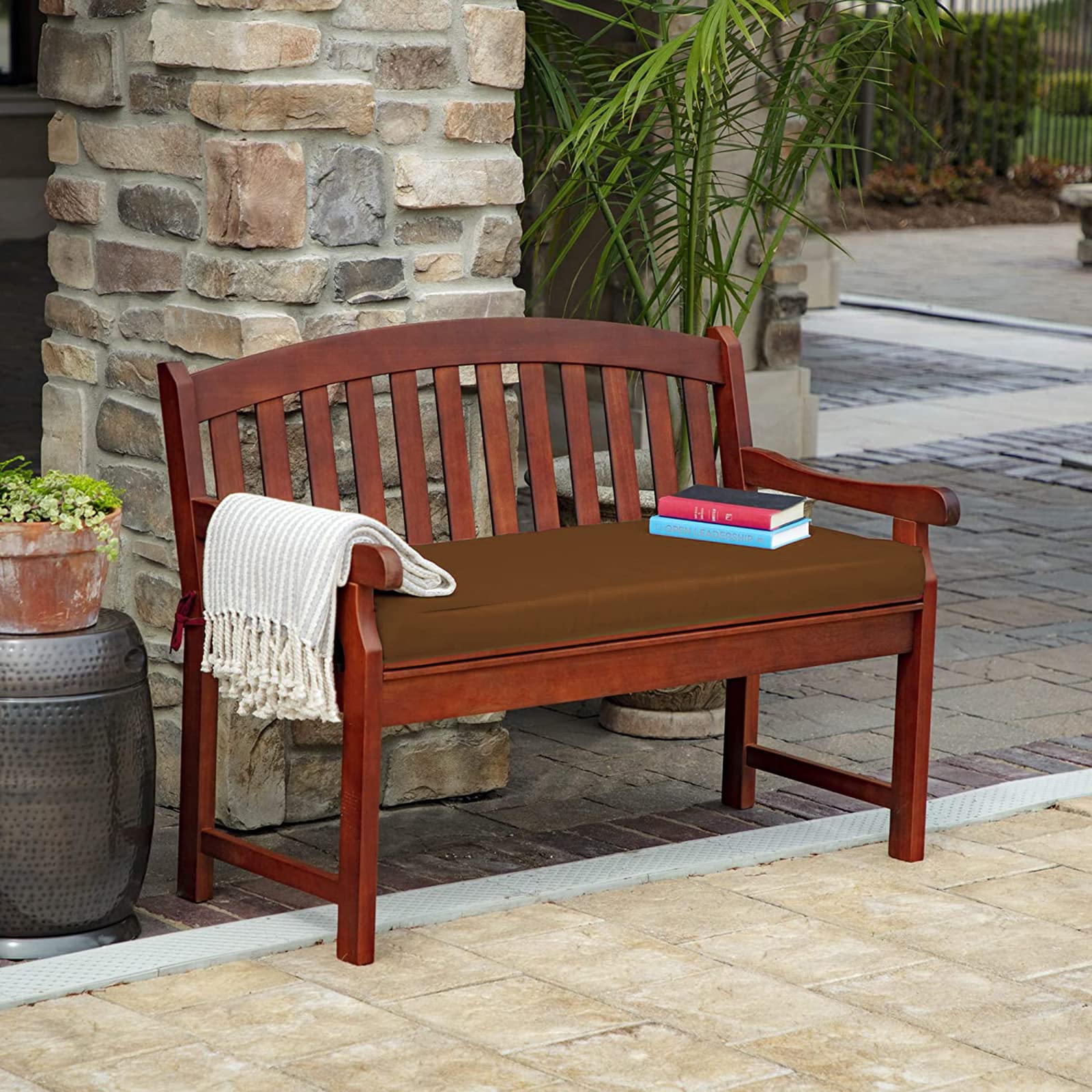 Waterproof Outdoor Patio Bench Cushion - Non-Slip Garden Swing Cushion for Wicker Loveseat & Furniture - Sunbrella Fabric Indoor/Outdoor Sofa Mat - Perfect for Backyard, Deck, Poolside & Patio Relaxation