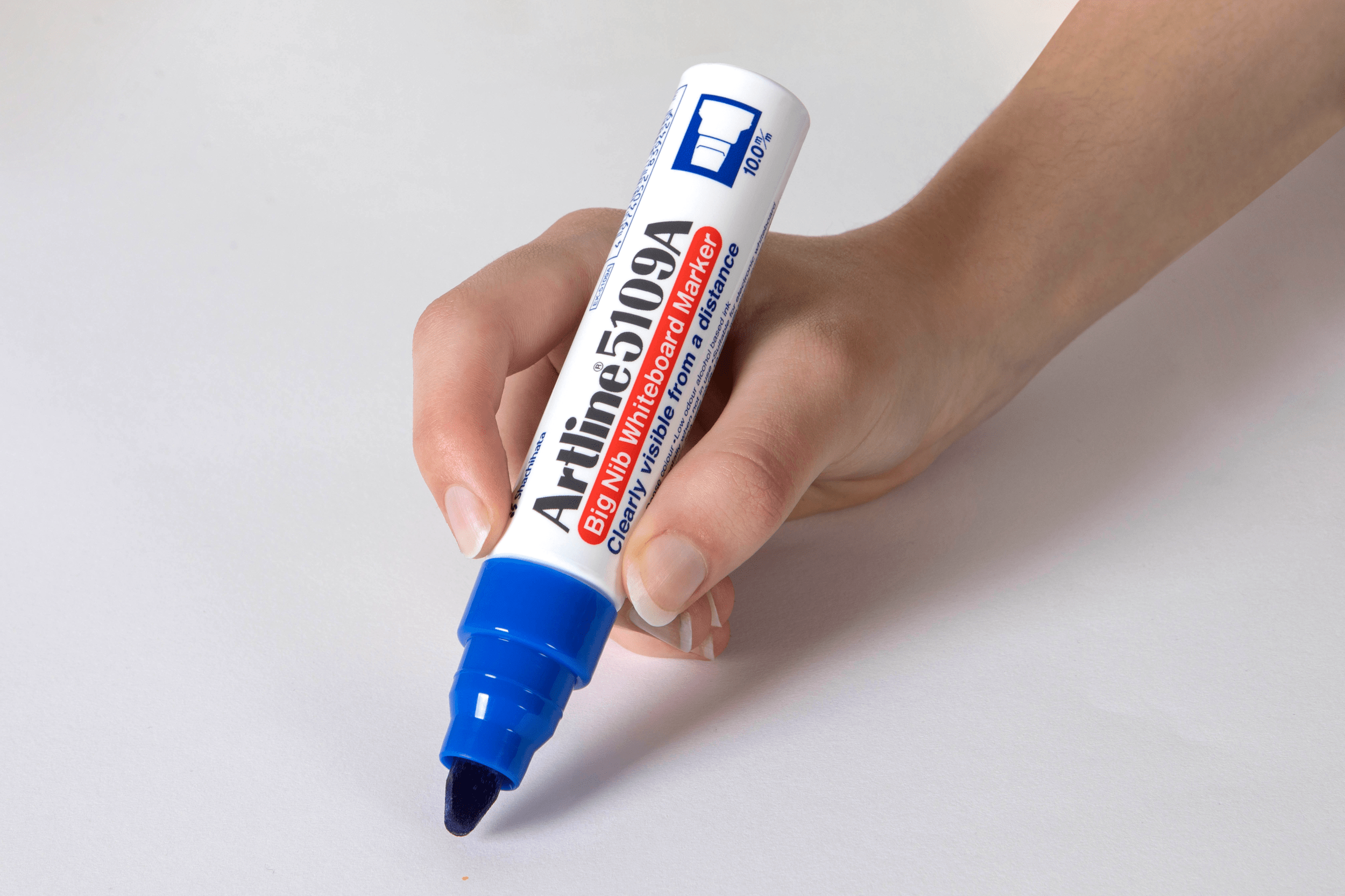 Artline 5109A Whiteboard Marker - 10mm Chisel Tip, Blue Dry Erase Markers for Office, Classroom & Home Use - Ideal for Whiteboards, Glass Boards & Presentations