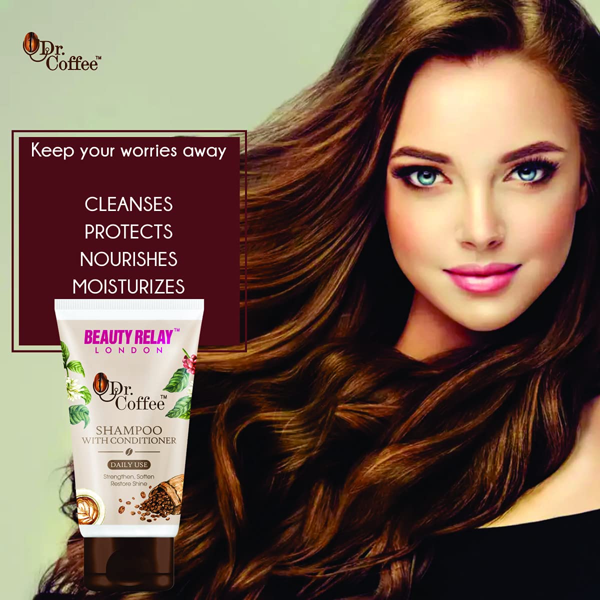 Beauty Relay London Dr. Coffee Shampoo & Conditioner Set - 200ml for Hair Growth & Scalp Care | Perfect for Dry, Damaged Hair at Home or Salon Use