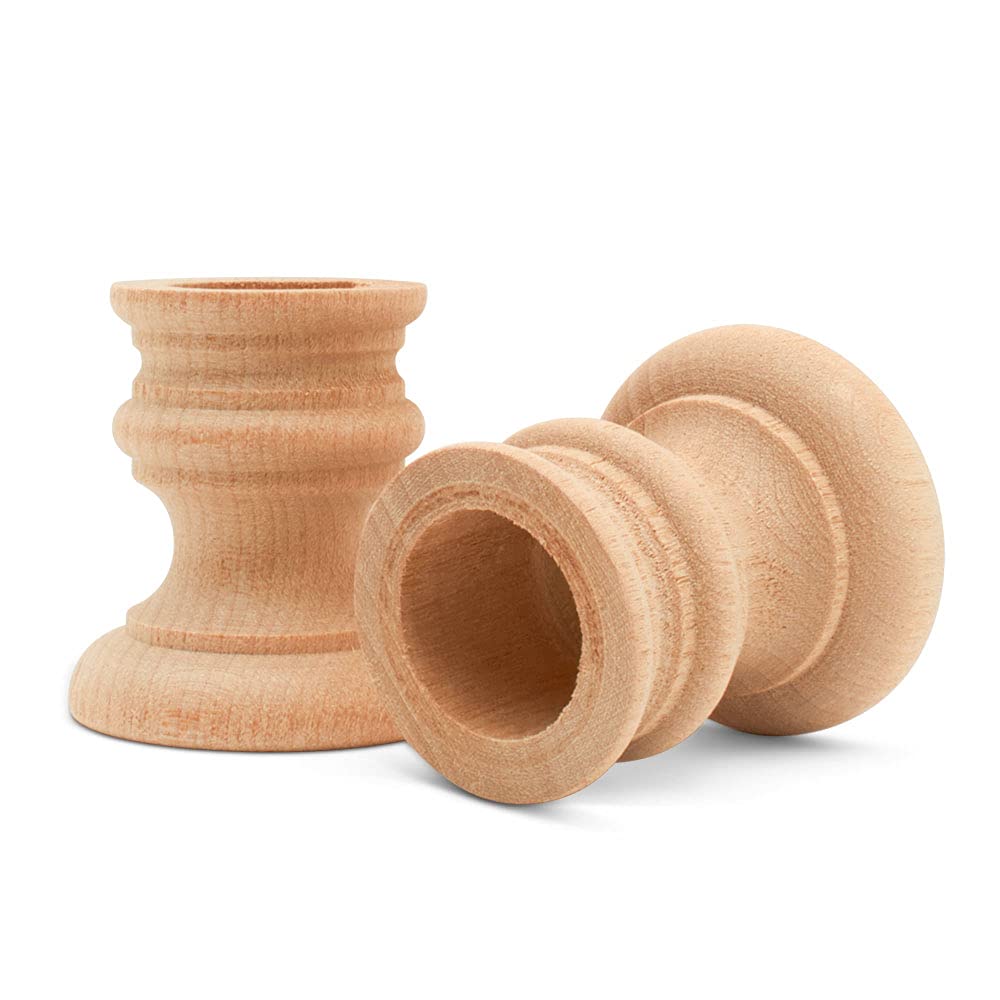 Unfinished Wood Country Candle Cups - 1-7/8 Inch with 7/8 Inch Taper Candle Hole - Pack of 25 - Rustic Home Decor for Weddings, Parties & Holiday Centerpieces - by Woodpeckers