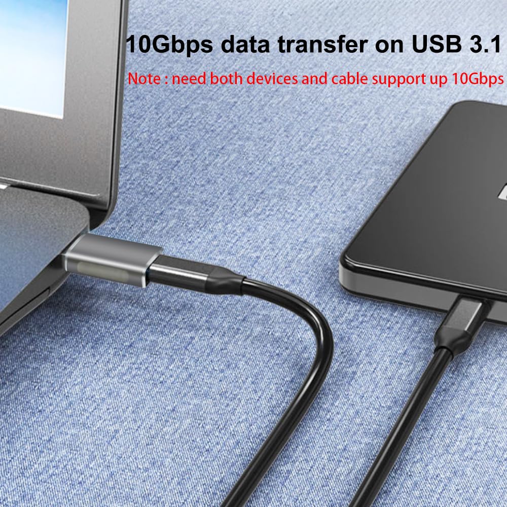 10Gbps USB C Female to USB 3.1 Gen2 Male Adapter 2 Pack - Double-Sided Data Transfer & 60W Fast Charging - Compatible with iPhone 15/iPad/AirPods/Quest Link - Perfect for Travel, Office & Home Charging Stations