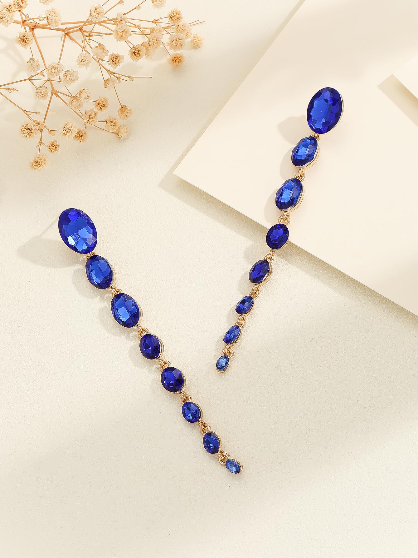 CZ Linear Drop Earrings for Women - 4.5