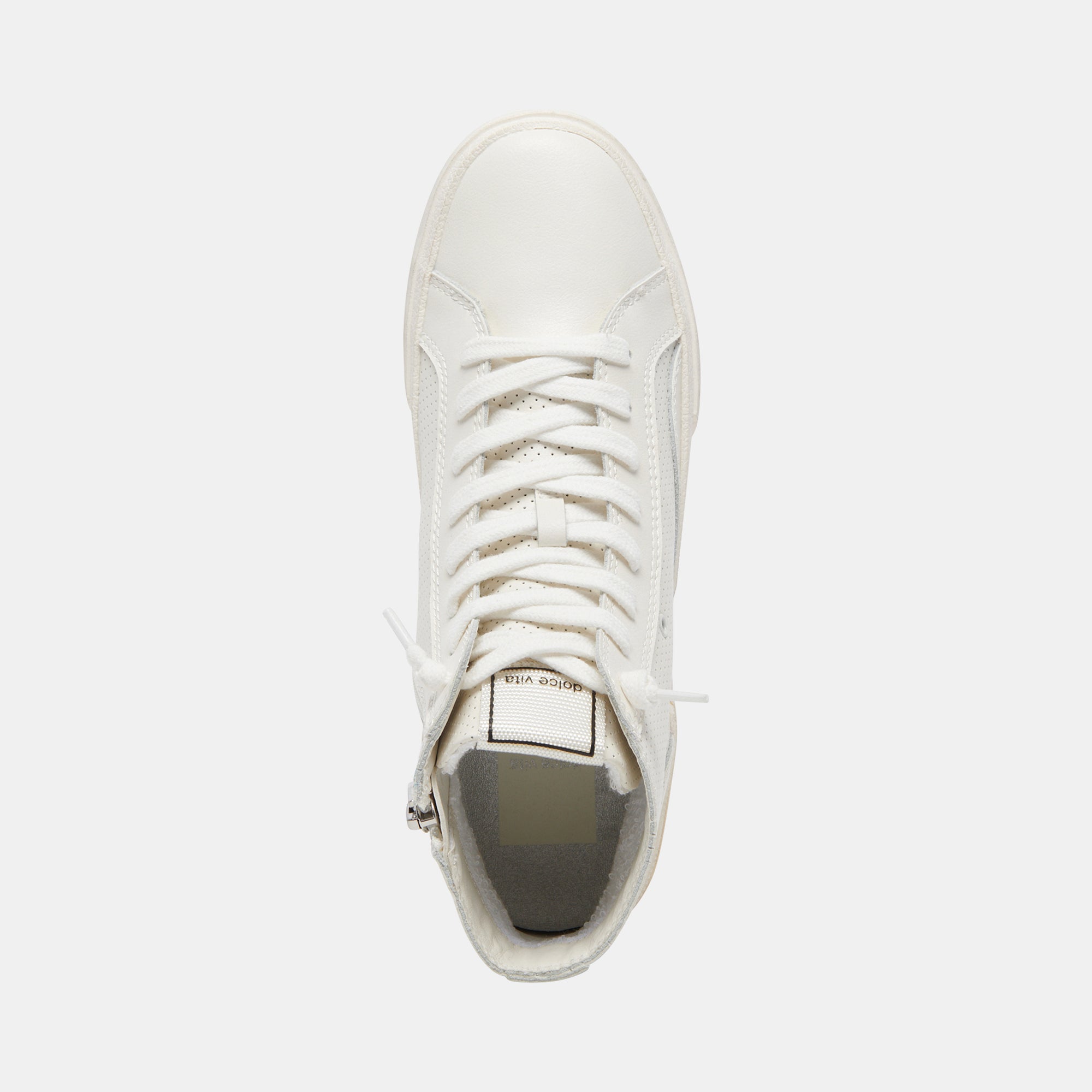 ZOHARA Women's White Perforated Leather Sneakers - Breathable Comfortable Casual Shoes for Walking, Running & Everyday Wear
