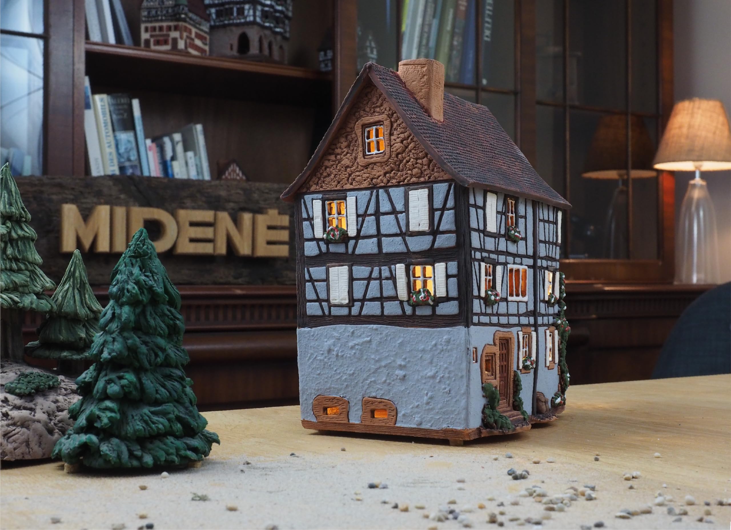 Handmade Ceramic Tealight Candle Holder - Miniature Aroma Light House Decor from Alsace France | Perfect for Home Decor, Wedding Centerpieces & Romantic Ambiance