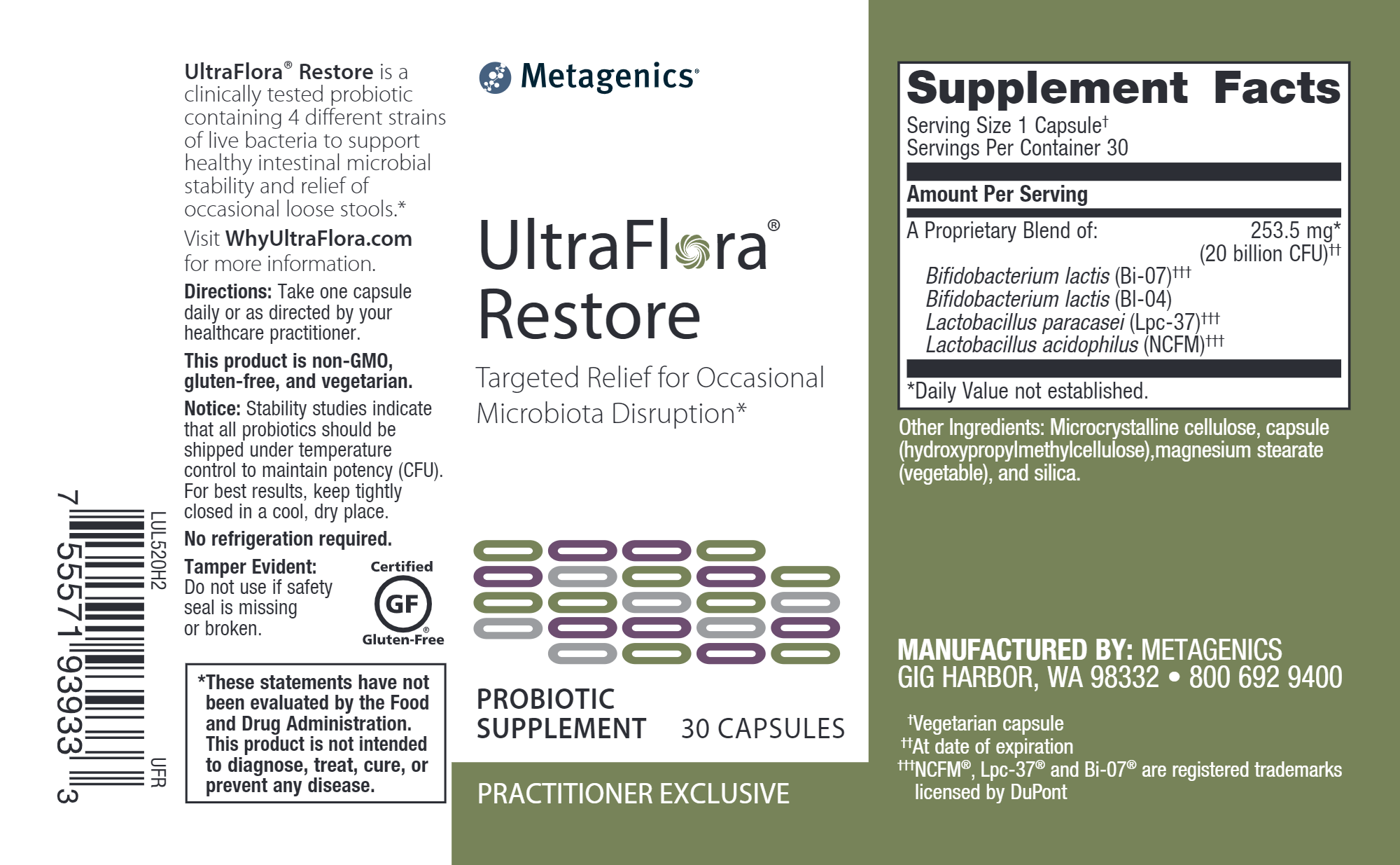 UltraFlora® Restore Probiotic Supplement for Gut Health & Digestion Support - Daily Immune Boost, IBS Relief, Women's & Men's Wellness - Perfect for Travel, Stress Recovery & Post-Antibiotic Care