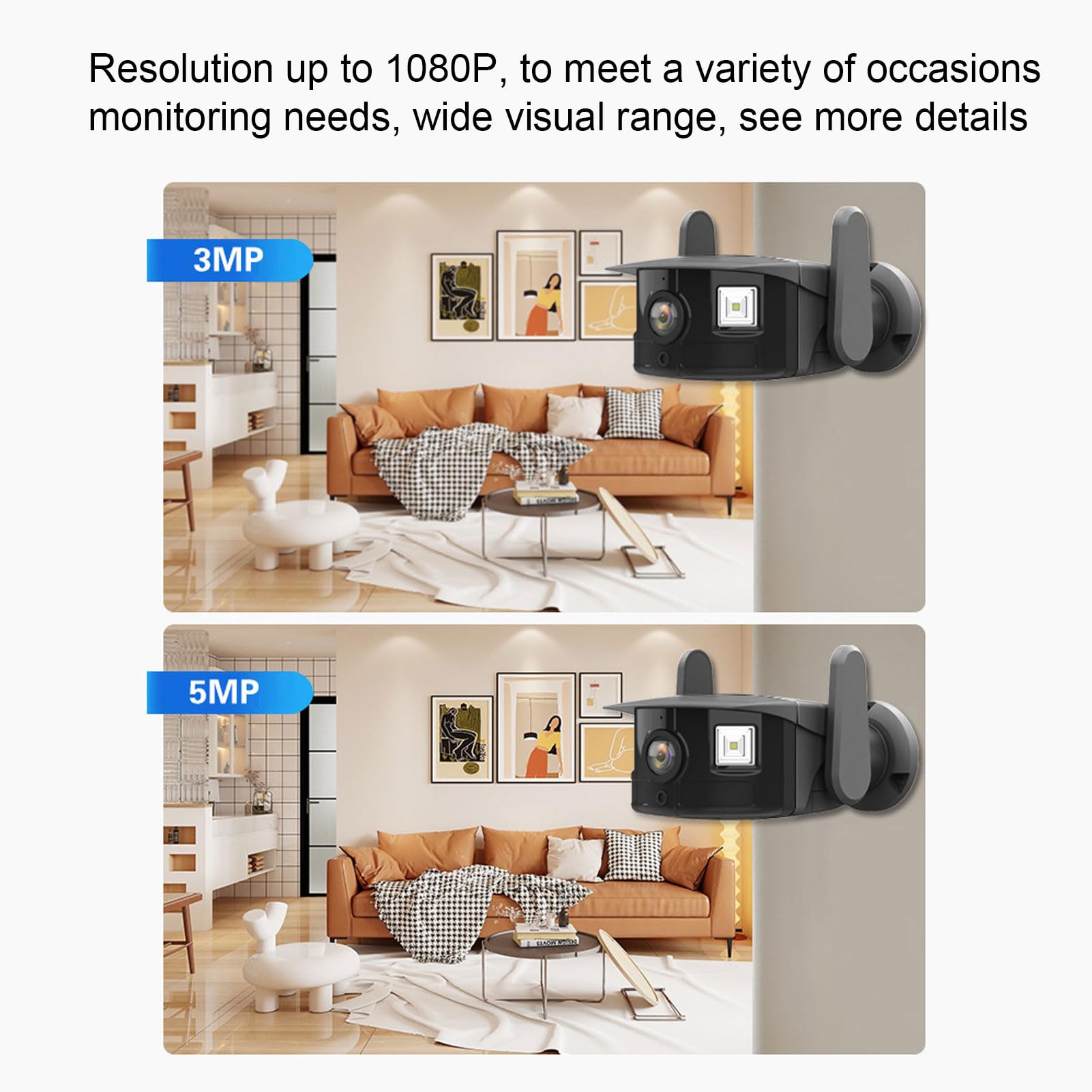 Tangxi 3MP Outdoor Security Camera - 1080P HD WiFi Smart Home Surveillance with 360° Fisheye Lens, AI Motion Detection & Night Vision - Ideal for Home, Office, and Business Security Monitoring