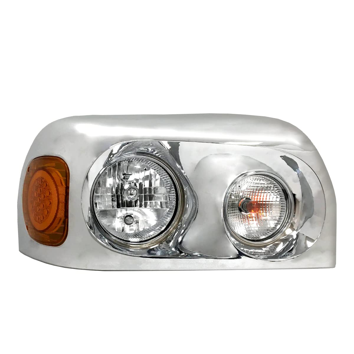 Freightliner Century 2004-2015 LED Headlight Chrome with Corner Lamp - Passenger Side Replacement | Durable Truck Lighting for Night Driving & Enhanced Visibility