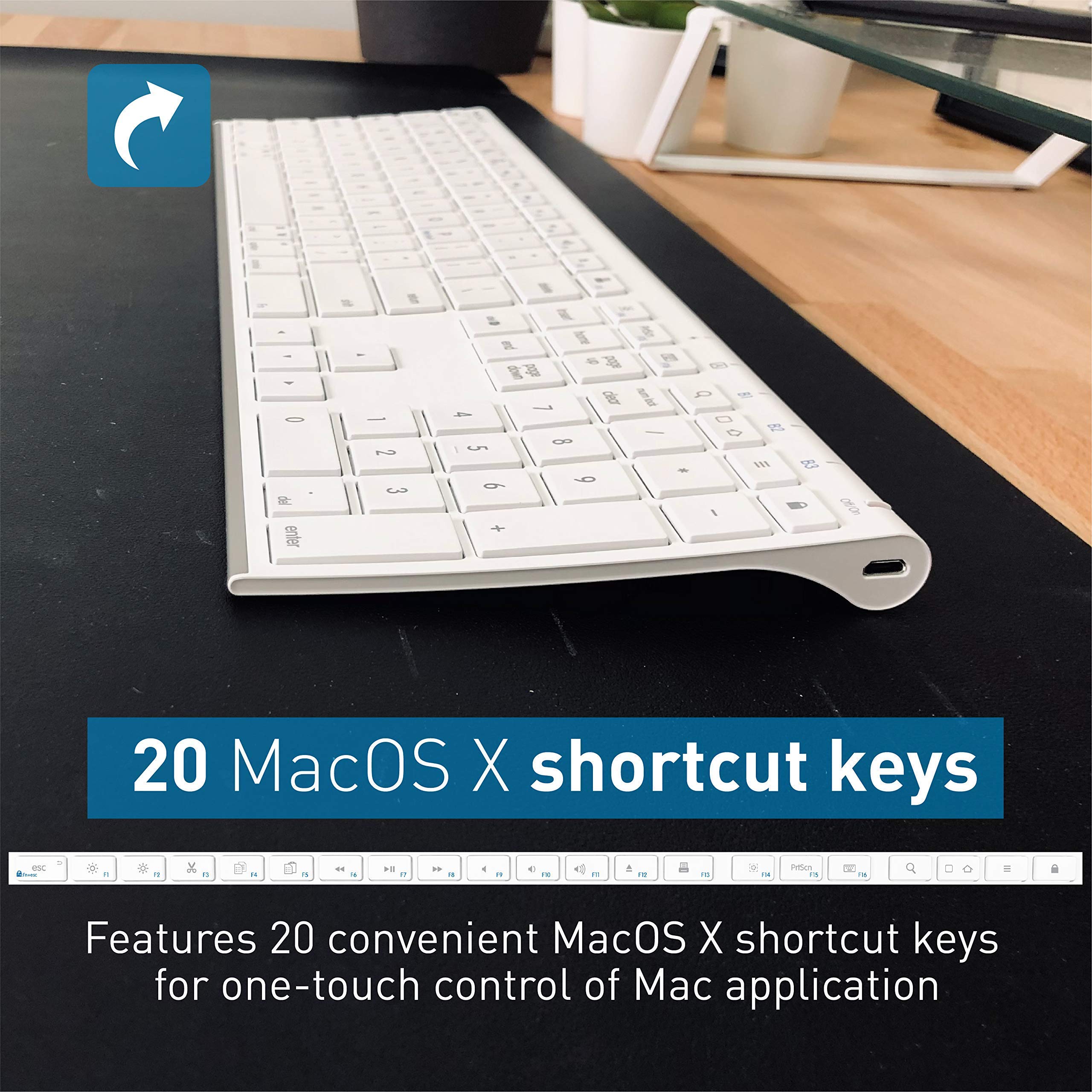 Macally Wireless Bluetooth Keyboard with Laptop Stand - Ergonomic Combo for MacBook, iPad, Windows | Portable Office & Home Workspace Setup for Typing Comfort