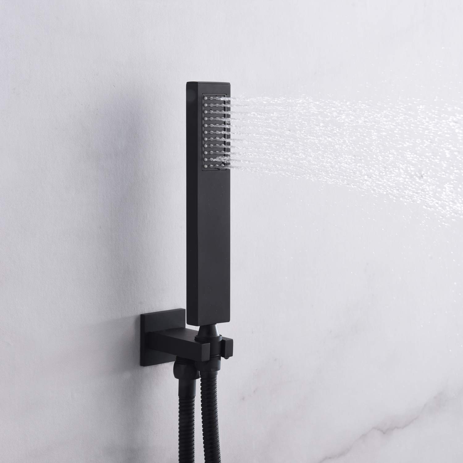 Premium Matte Black Shower Faucet Set - Modern Bathroom Fixtures with Rain Showerhead - Perfect for Luxury Spa Experience & Contemporary Home Decor
