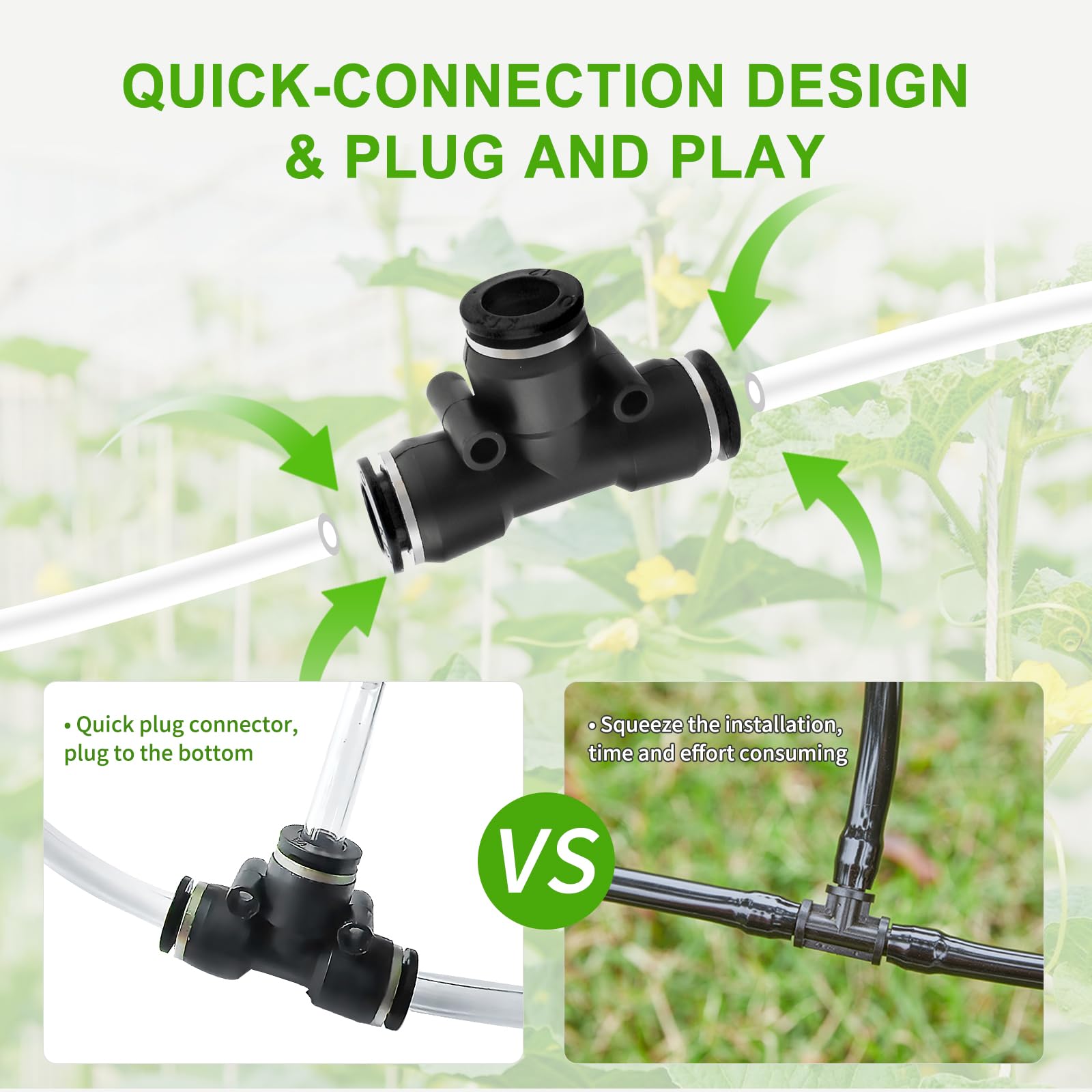 Automatic Plant Watering System for Indoor Potted Plants - 10 Pot Smart Timer Drip Irrigation Kit with Leak-Proof Design, USB-C & Battery Power - Perfect for Vacation, Office & Home Garden Care