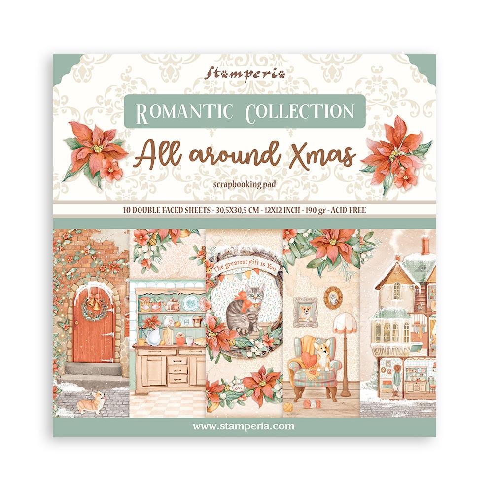 12x12 Christmas Scrapbook Paper Pad - 10 Sheets/Pkg for Holiday Cards, DIY Crafts & Gift Wrapping