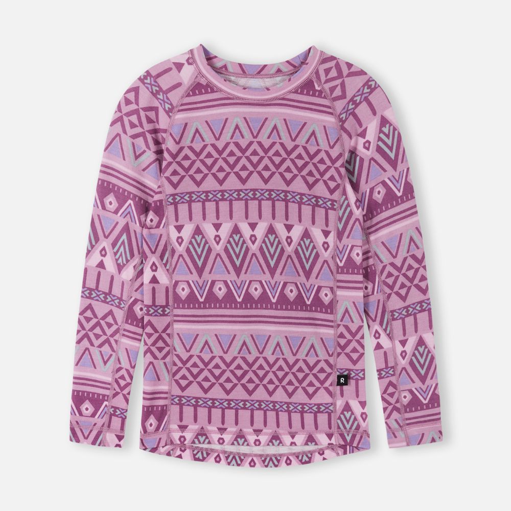 Reima Taitoa Girls Thermal Underwear Set - Grey & Pink Winter Base Layer for Cold Weather - Perfect for Skiing, Snowboarding & Outdoor Activities