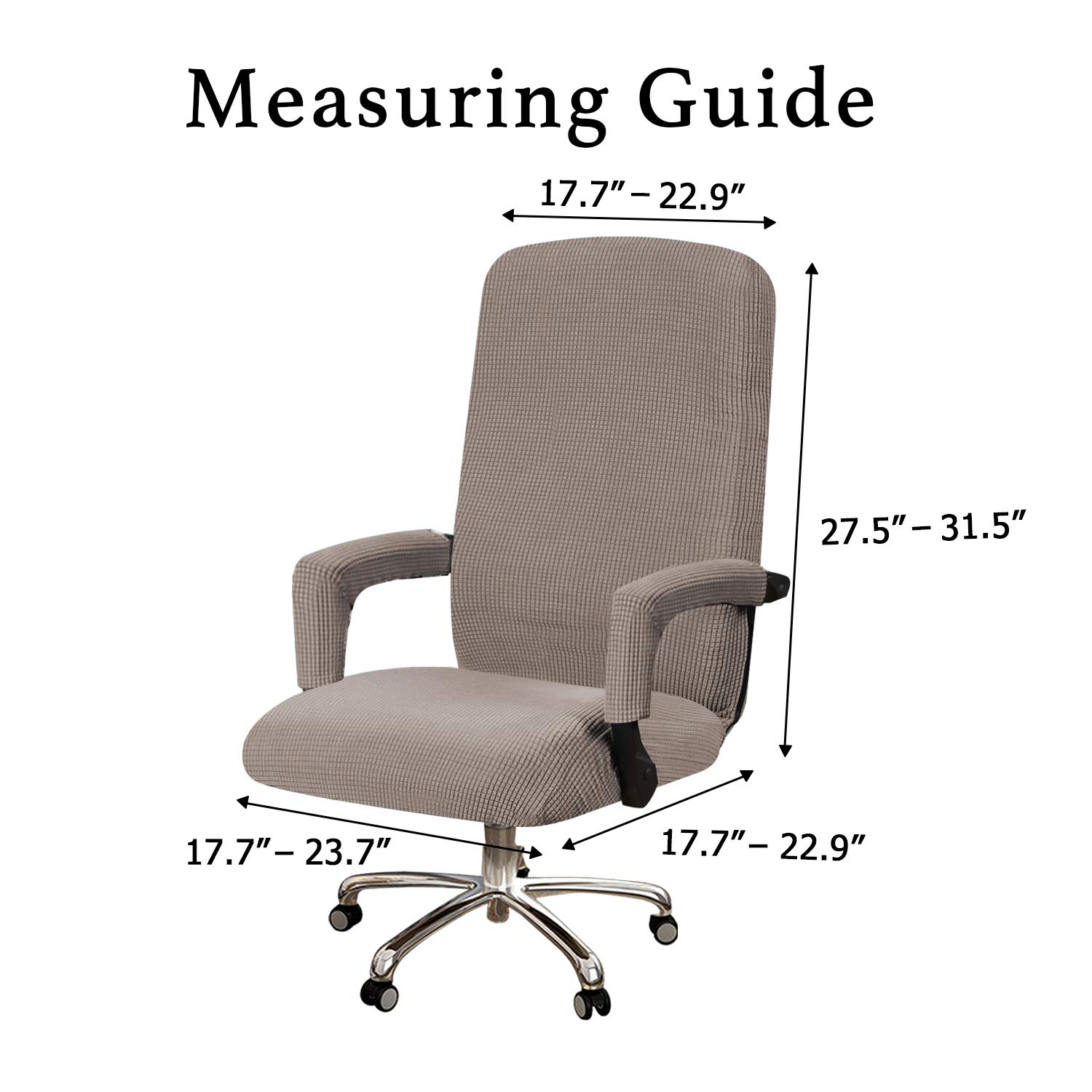 Turquoise Stretch Office Chair Cover with Arms - Universal Removable Computer Chair Slipcover for Desk & Rotating Chairs - Pet-Friendly Taupe Fabric for Dogs & Cats - Perfect for Home Office, Gaming & Workspaces