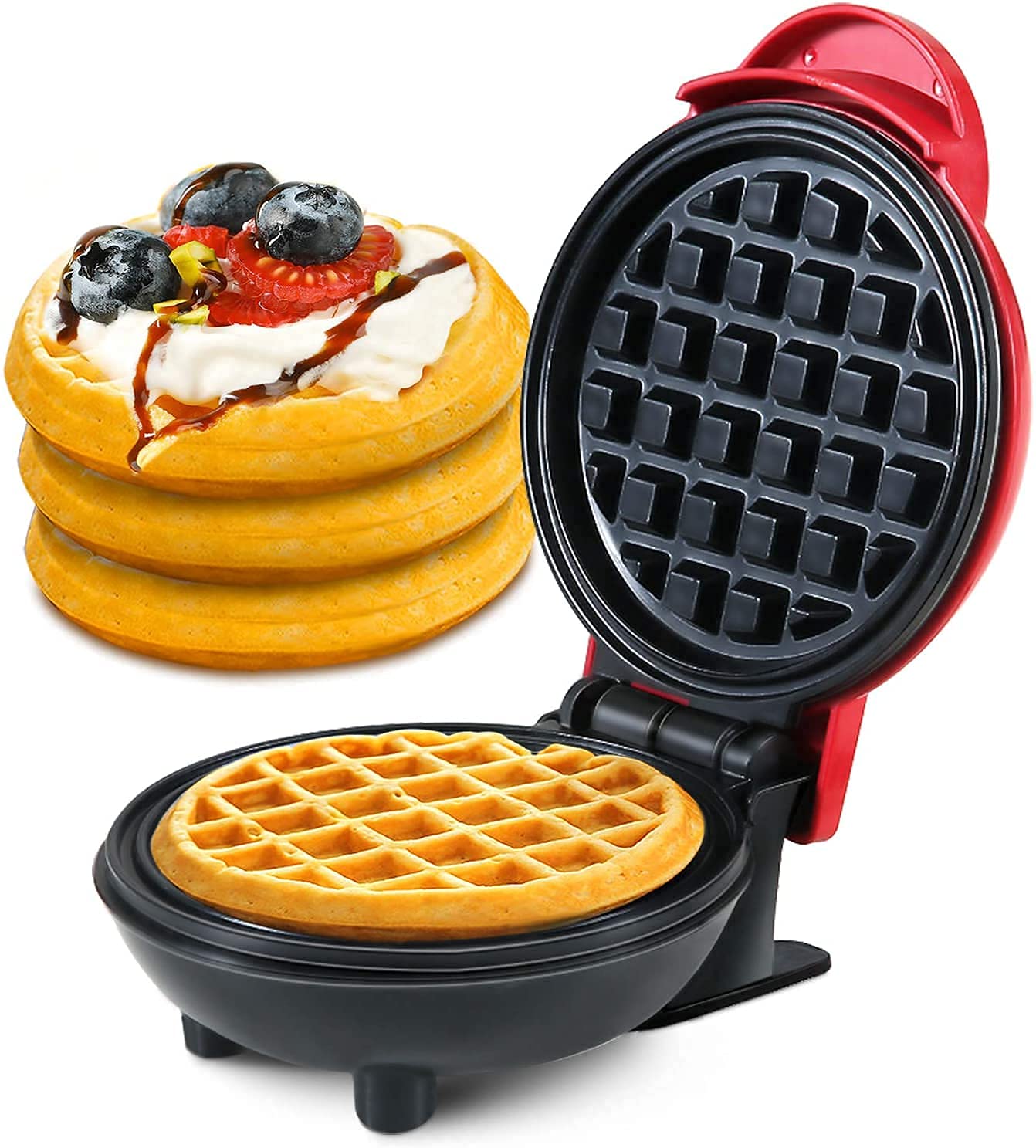 Candora Home Mini Waffle Maker Machine - Perfect for Individual Waffles, Paninis, Hash Browns | Compact & Easy to Use | Ideal for Breakfast, Snacks & Quick Meals at Home, Office or Dorm