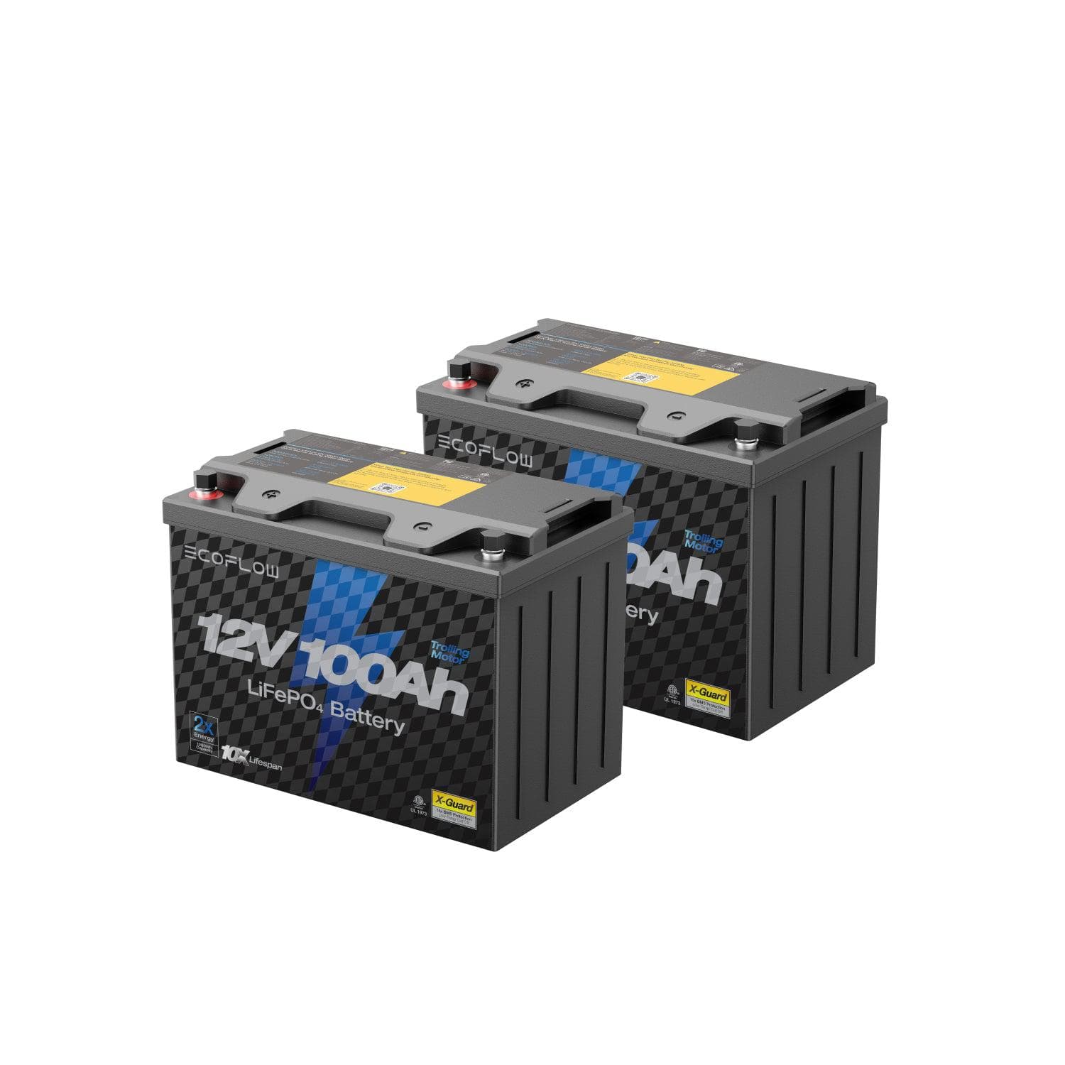EcoFlow 12V 100Ah Lithium Deep Cycle Battery for Marine Trolling Motors - Perfect for Boats, RVs, and Off-Grid Power Systems