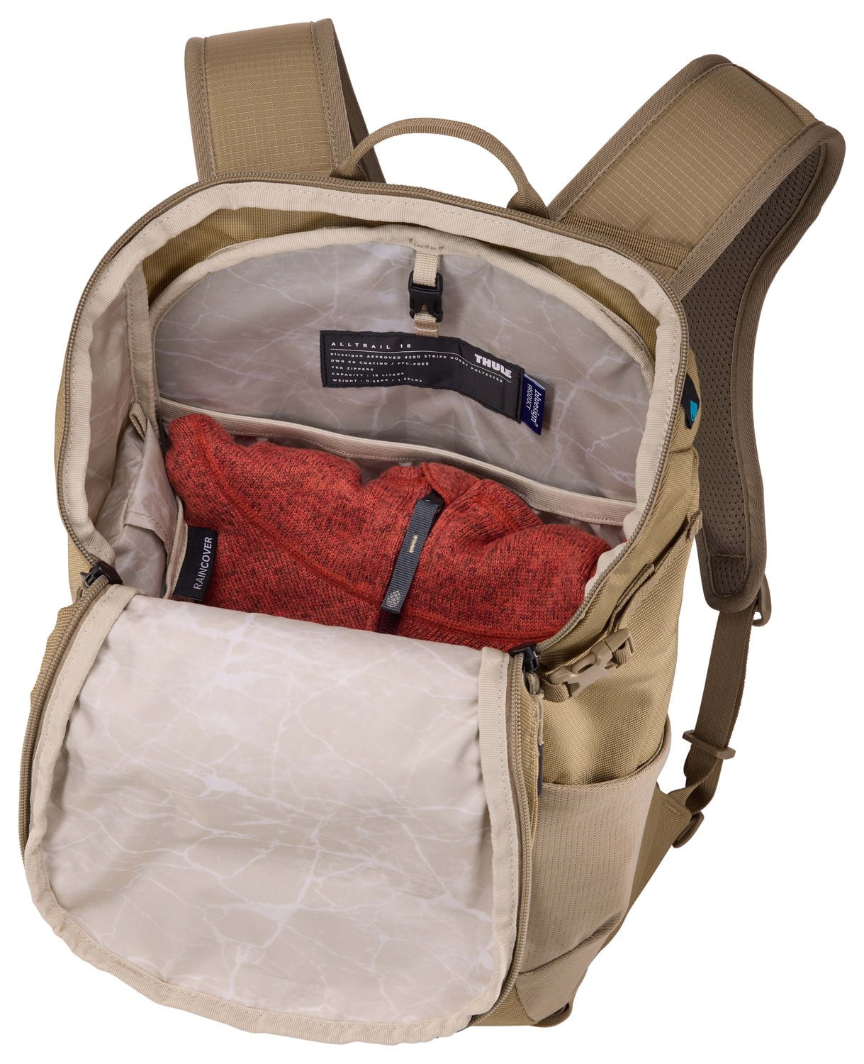 Thule AllTrail 18L Daypack - Lightweight Hiking Backpack for Men & Women, Water-Resistant Faded Khaki - Perfect for Day Hikes, Camping & Outdoor Adventures