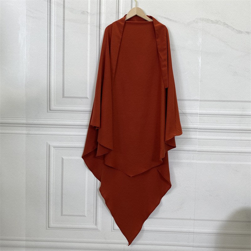 Elegant Muslim Women's Chiffon Khimar Hijab - Lightweight Overhead Scarf for Prayer, Modest Fashion & Daily Wear