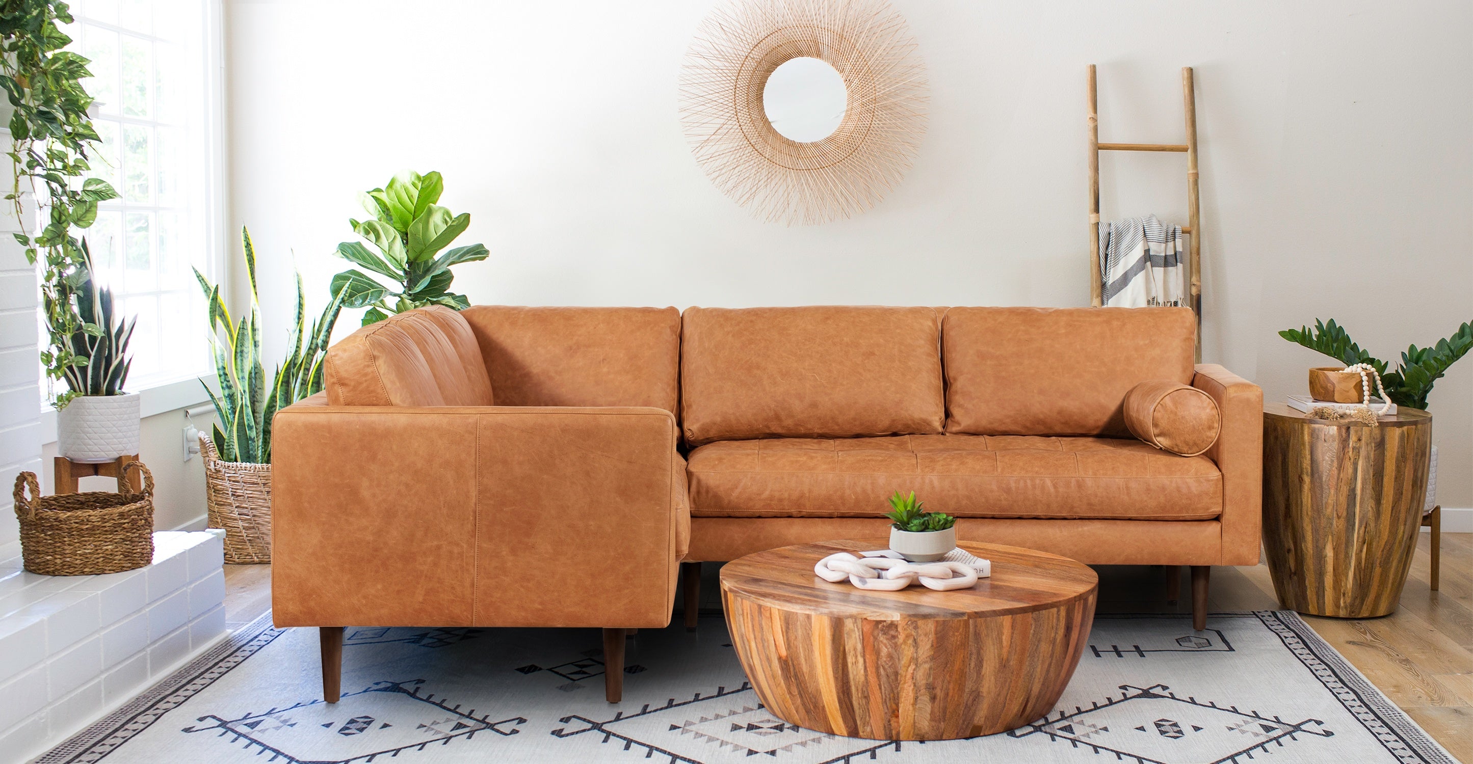 Luxury Napa Leather Corner Sectional Sofa - Modern L-Shaped Couch for Living Room, Home Theater & Office - Soft & Durable Genuine Leather Furniture