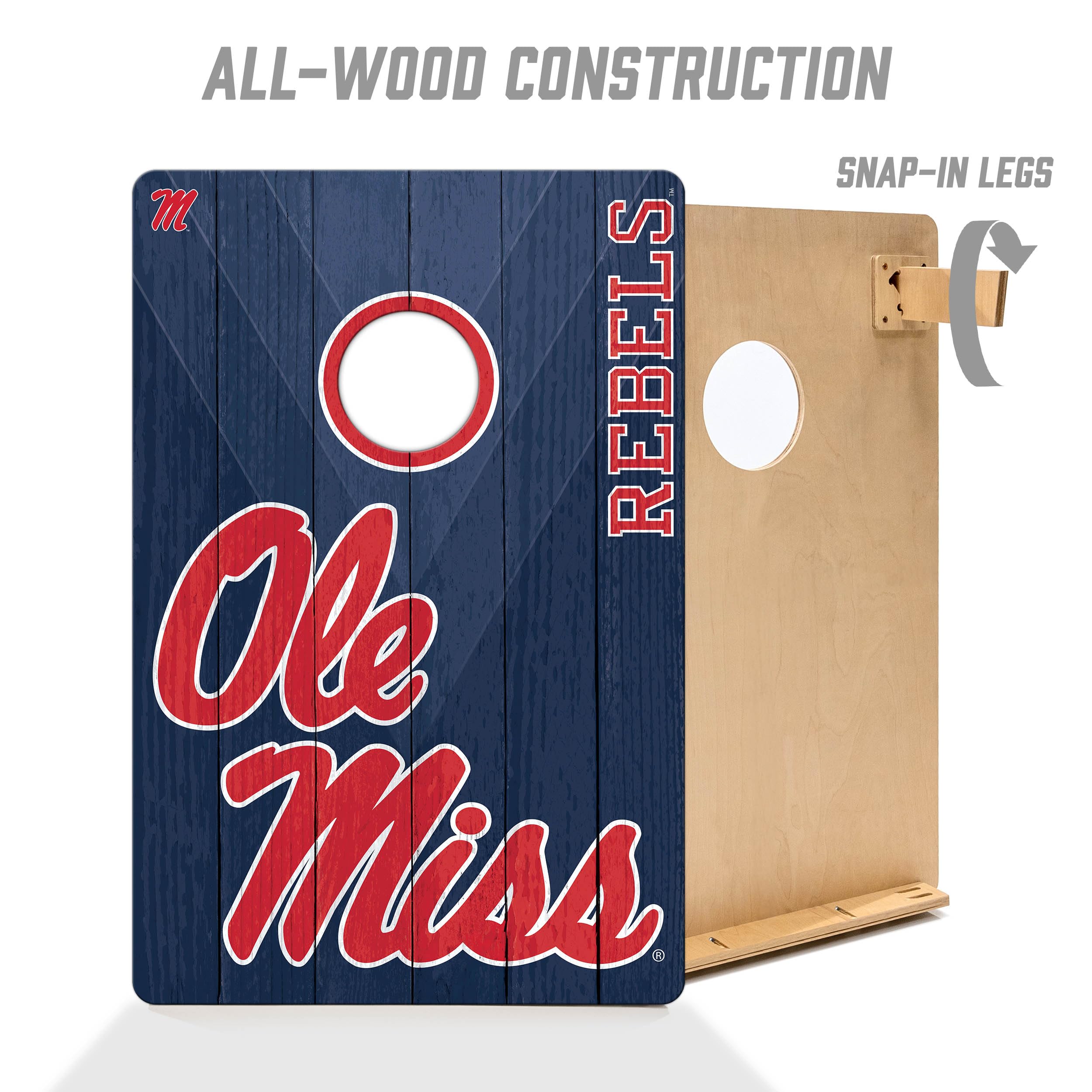 YouTheFan NCAA 2' x 3' Wood Cornhole Game Set with Logo Bags - Official College Team Cornhole Boards for Tailgating, Backyard Parties & Outdoor Games
