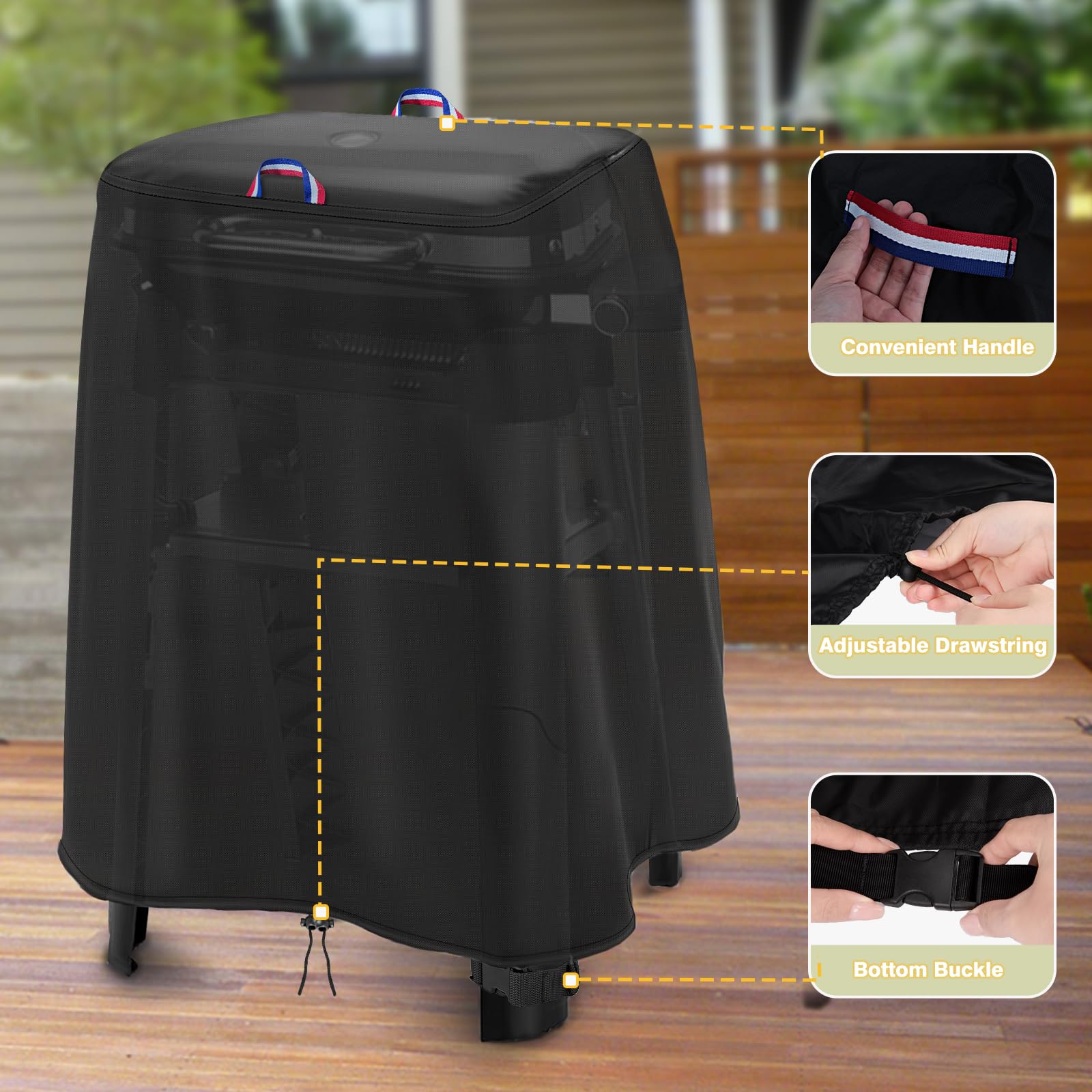 Weber Lumin Electric Grill Cover with Stand - Waterproof Outdoor BBQ Grill Protector for Patio, Deck & Backyard Use - Fits Electric Grills with Stand (Weatherproof & UV Resistant) - Perfect for Outdoor Cooking, Camping & Tailgating