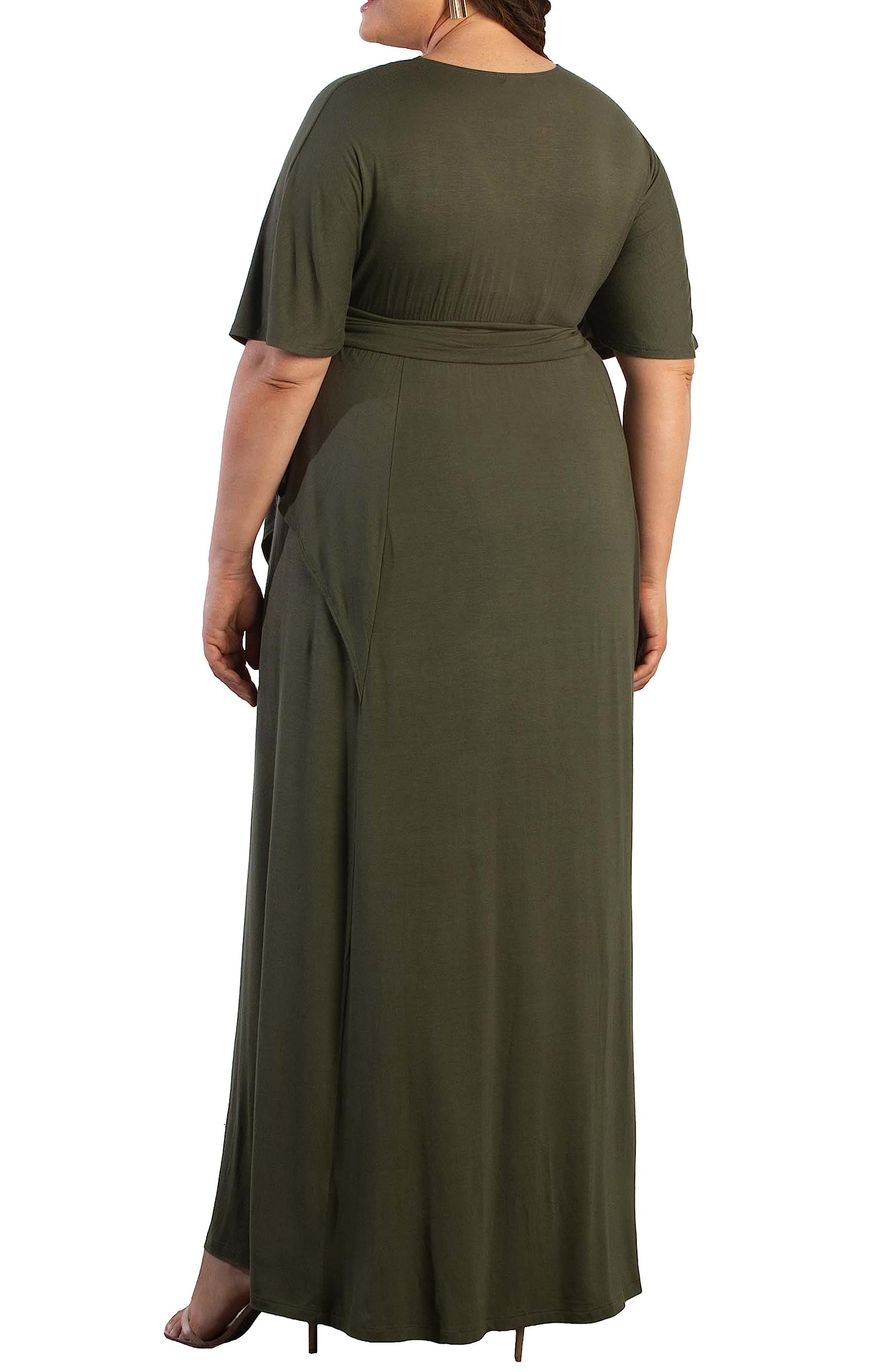 Kiyonna Plus Size Indie Flair Maxi Dress - Women's Boho Long Dress for Wedding Guest, Cocktail Party & Work | Flowy Summer Dress for Beach Vacations & Date Nights