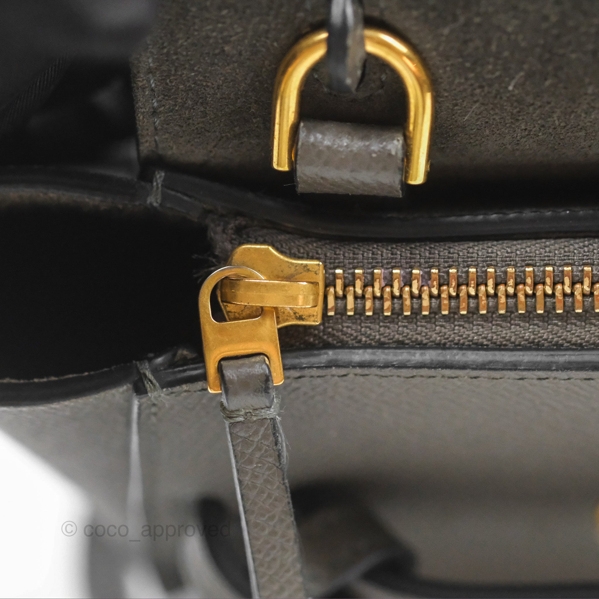 Celine Pico Belt Bag in Grey Grained Calfskin with Gold Hardware - Luxury Crossbody Bag for Women, Perfect for Everyday Use & Special Occasions