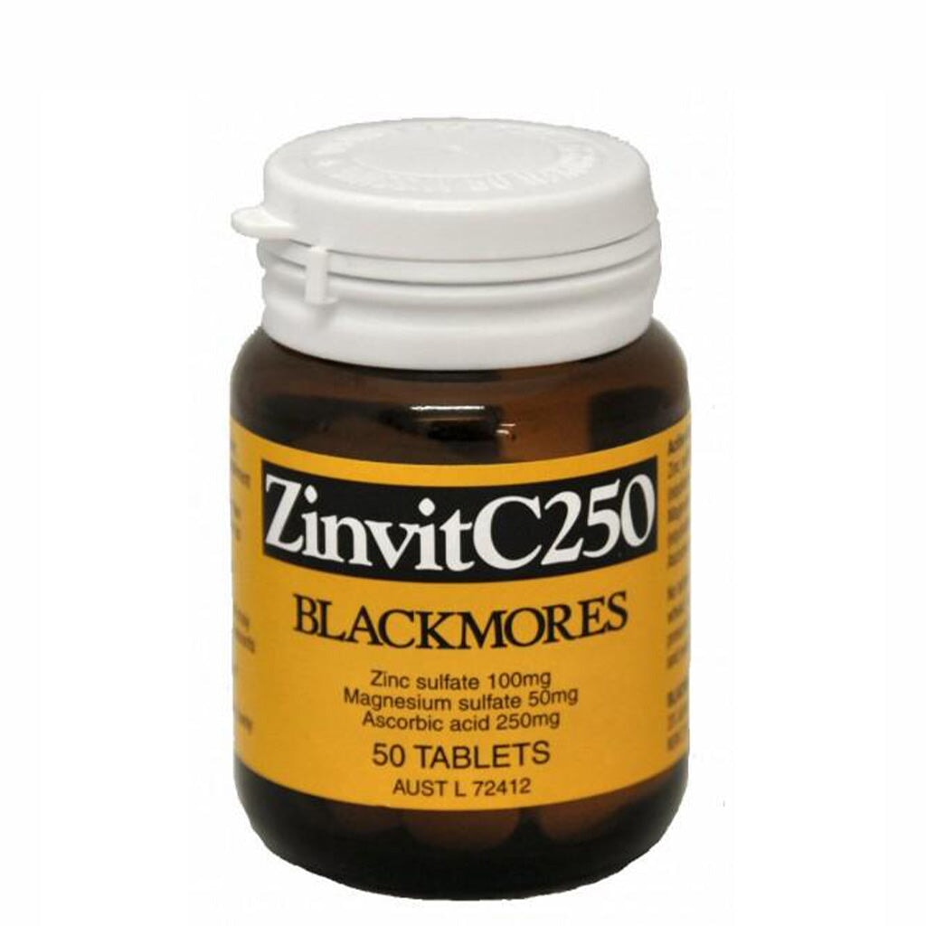 Blackmores Zinvit C 250 - High Strength Vitamin C Supplement for Immune Support & Antioxidant Protection - Ideal for Daily Wellness & Cold Prevention