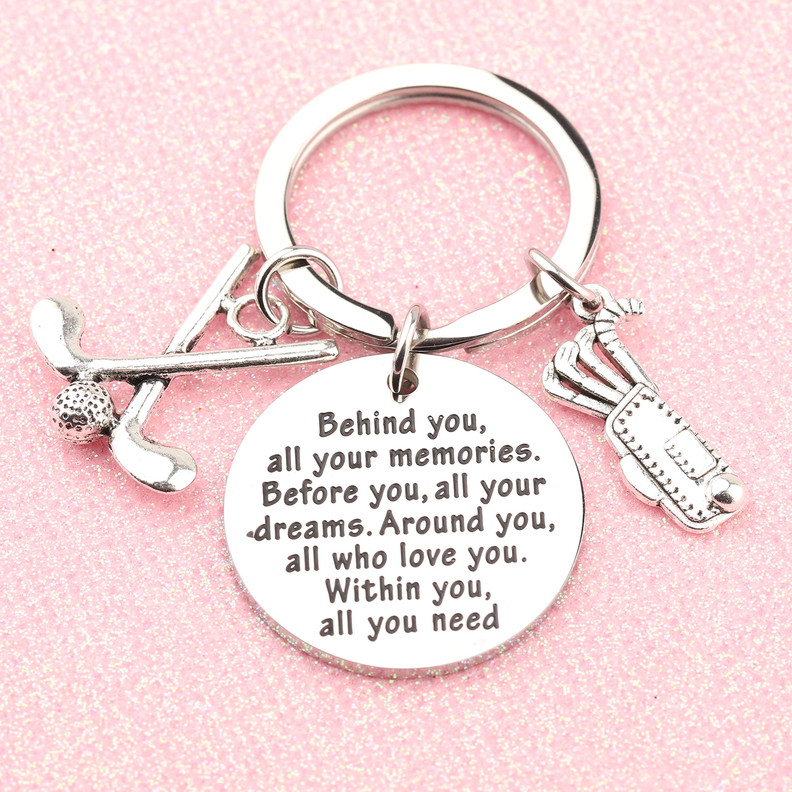 FEELMEM Golf Keychain - Personalized Golf Gift for Men & Women - Future Golfer Present - Golf Club Player Accessories - Ideal for Birthday, Father's Day & Retirement Gifts - Perfect for Golf Tournaments, Club Events & Tee Time Memories
