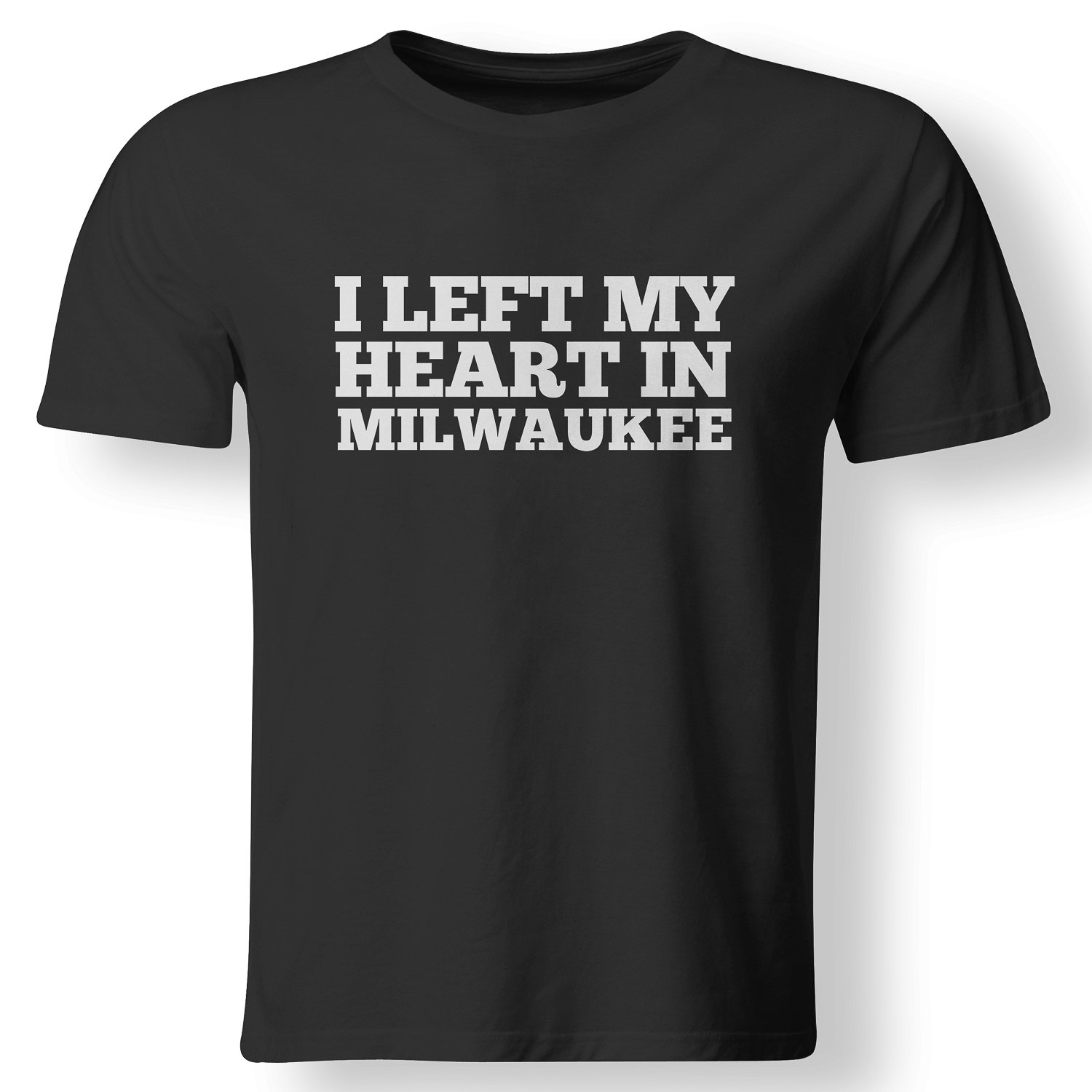 I Left My Heart in Milwaukee Love Native Homesick T-Shirt | Vintage-Inspired Graphic Tee for Wisconsin Pride & Travel Lovers | Perfect for Gifts, Casual Wear & Nostalgic Moments