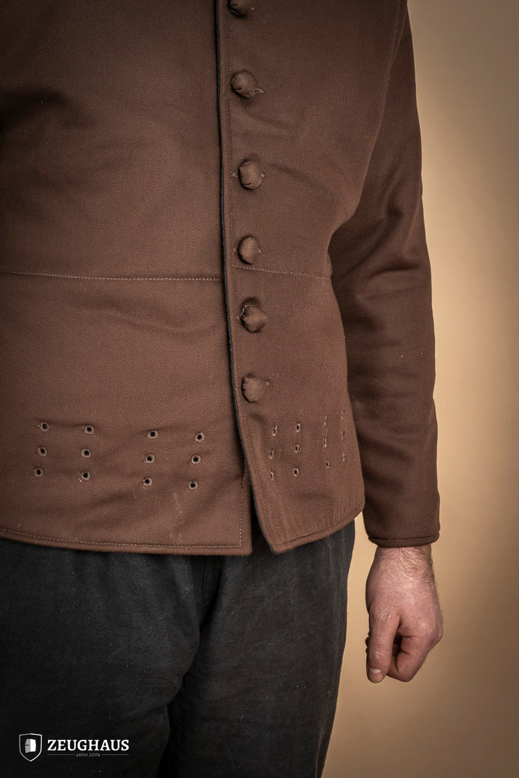 Medieval Arming Doublet Brown - Authentic Renaissance LARP & Historical Reenactment Costume for Knights