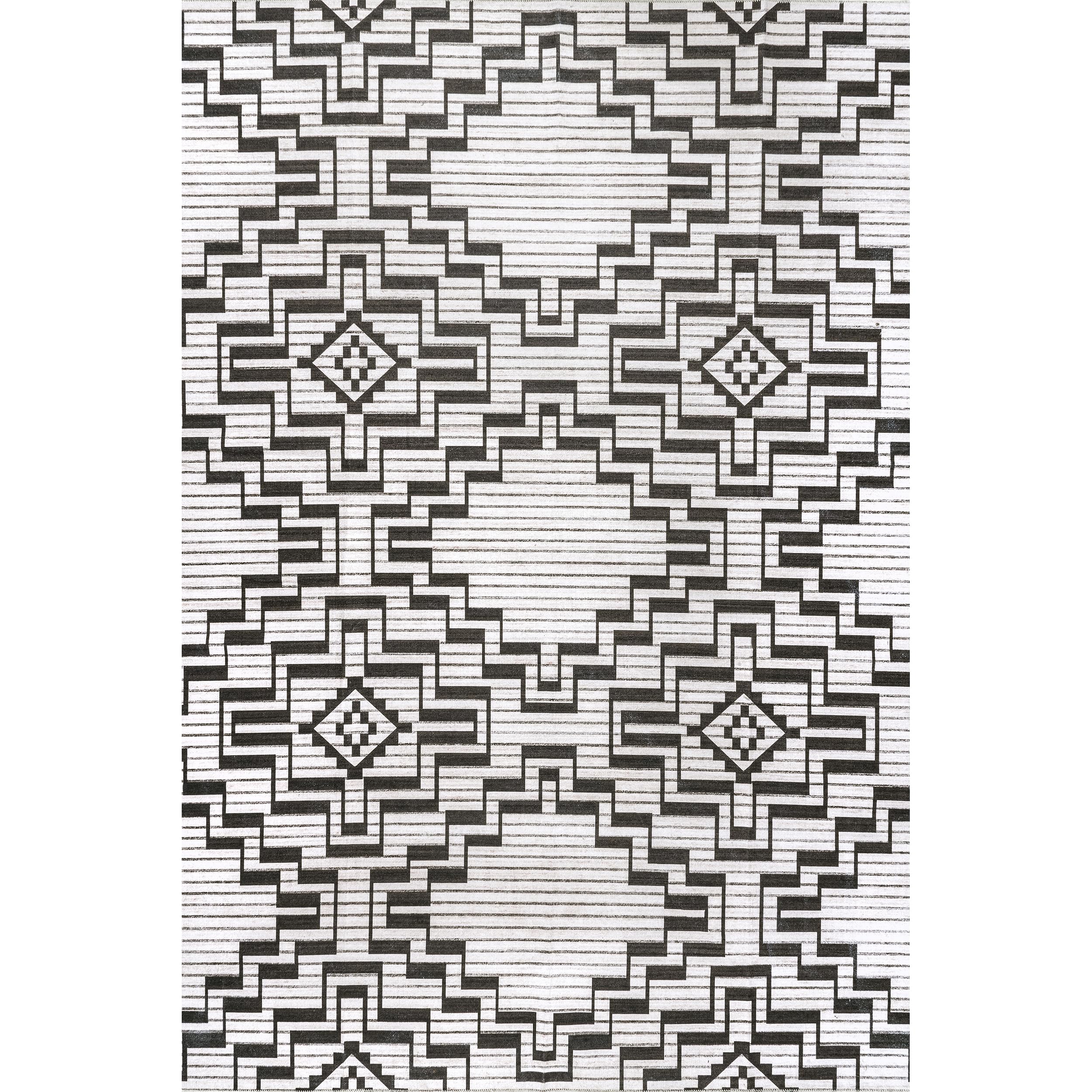 nuLOOM 8' x 10' SpinClean Machine Washable Stain-Resistant Area Rug with Non-Slip Backing - Low Profile for Living Room, Bedroom & Dining Room - Tashia Charcoal | Perfect for High Traffic Areas & Pet-Friendly Homes