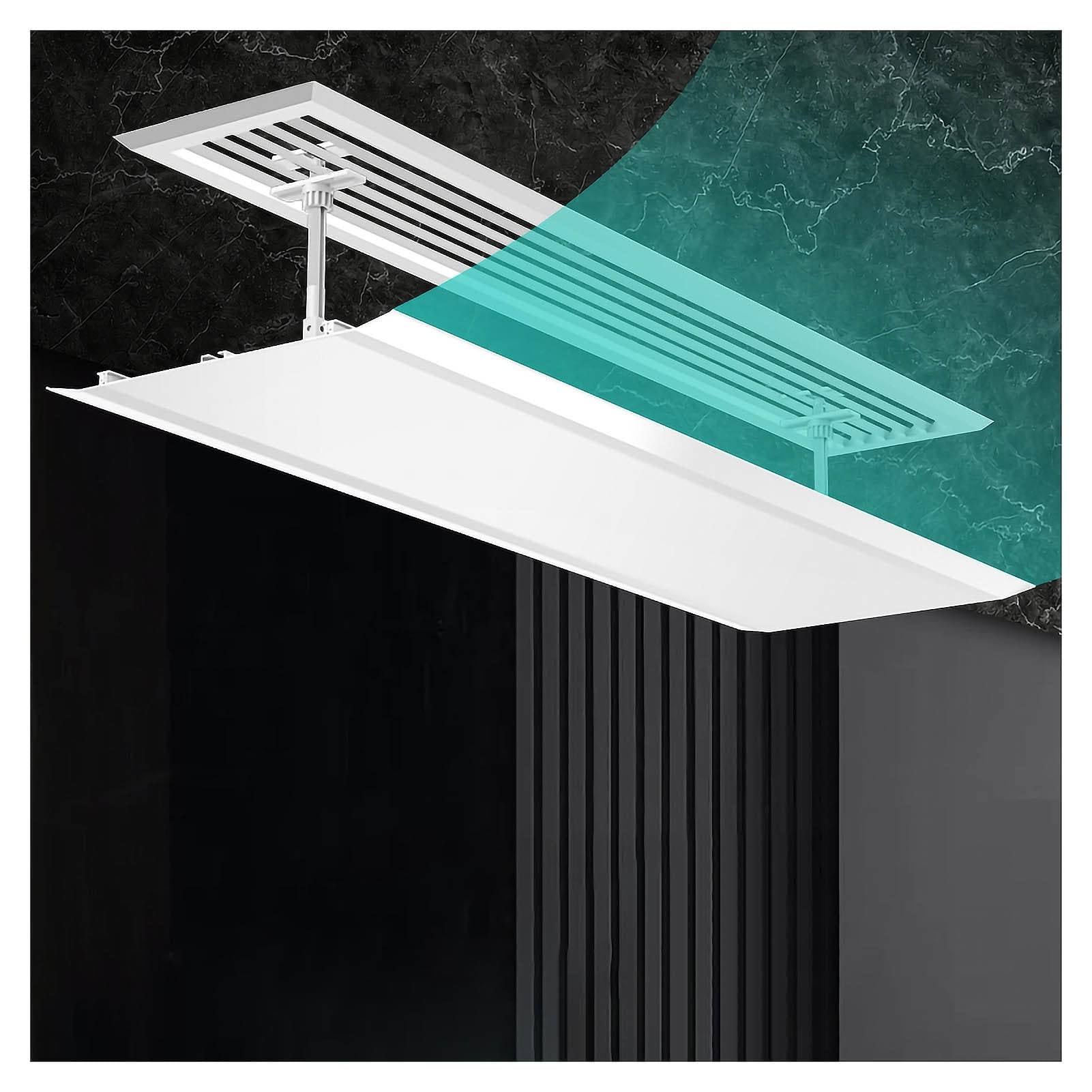 YWZQY Adjustable Air Conditioner Deflector - Universal Sidewall & Ceiling AC Vent Cover for Central Air Systems - Fits Various Outlet Shapes - Perfect for Commercial Offices, Public Areas & Homes - Improve Airflow Direction & Comfort