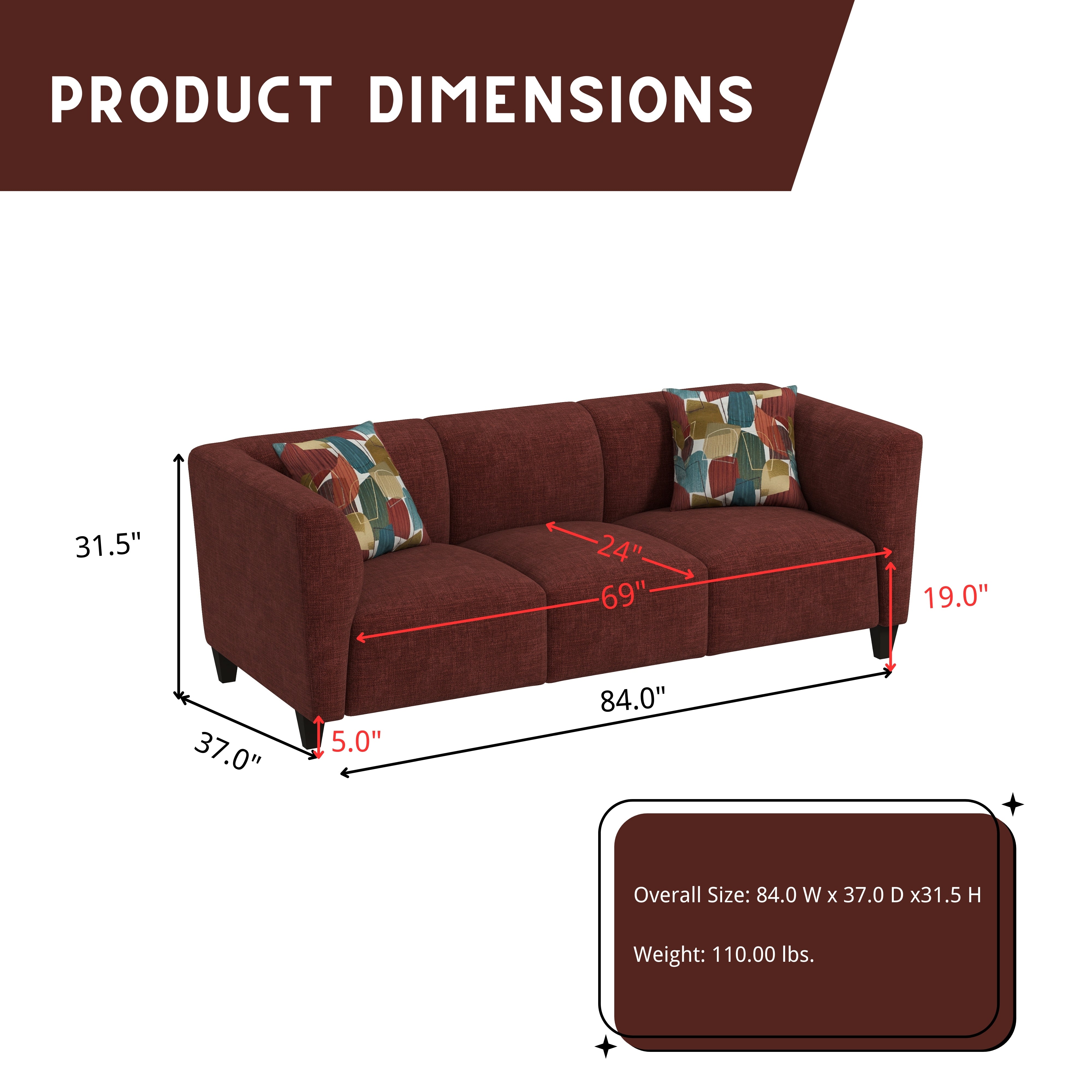 Roundhill Furniture Della Upholstered Sofa and Loveseat Set - Modern Living Room Furniture for Small Spaces | Perfect for Apartments, Condos & Cozy Homes