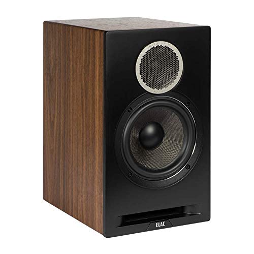 ELAC Debut Reference B6.2 Bookshelf Speakers (Pair) - High-Fidelity Audio, Black Baffle & Walnut Cabinet for Home Theater, Music Listening & Studio Monitoring