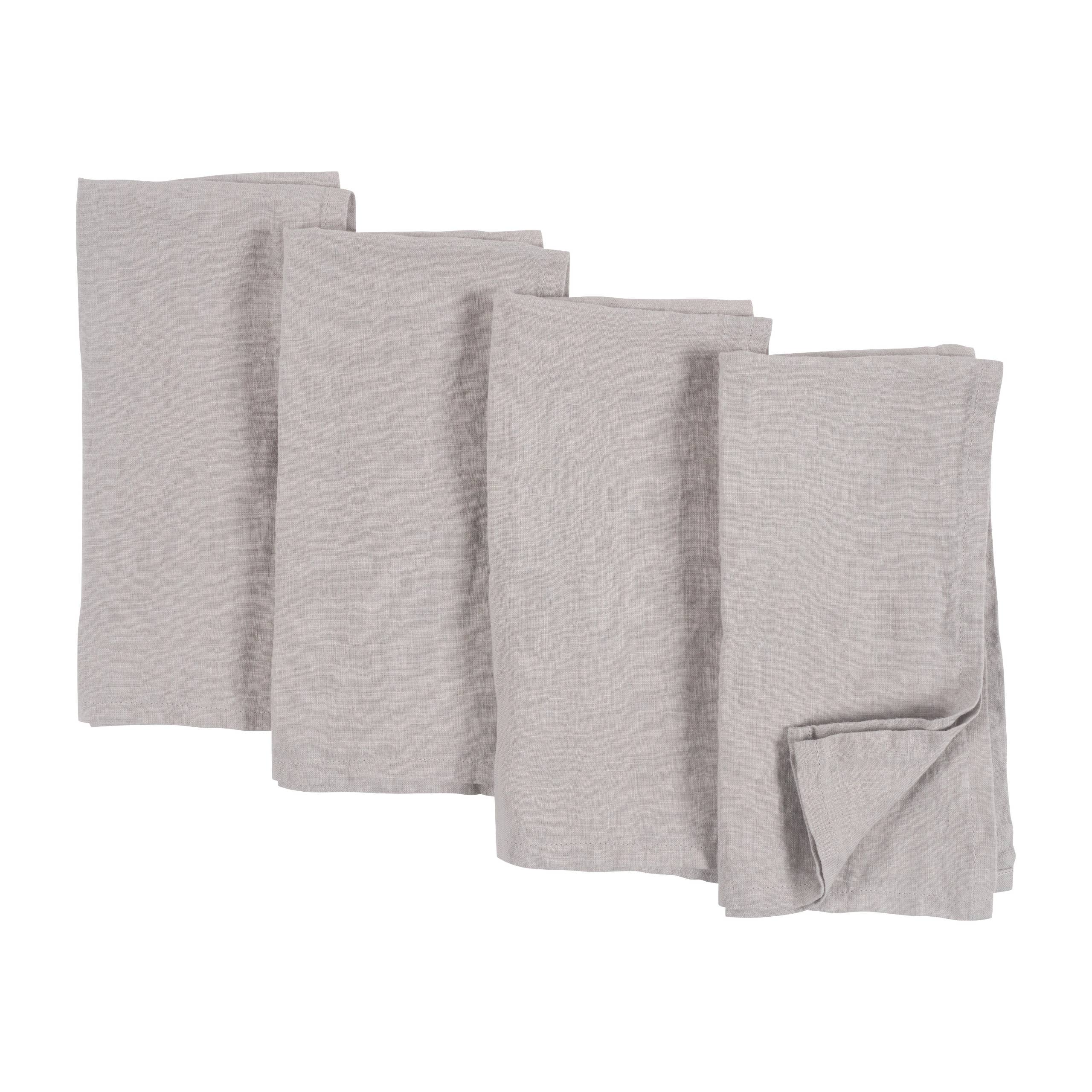 Premium KAF Home Verona 100% Stone Washed Linen Napkins Set of 4 (20x20 Inches) - Elegant Dinner Table Decor for Formal Dining & Special Occasions