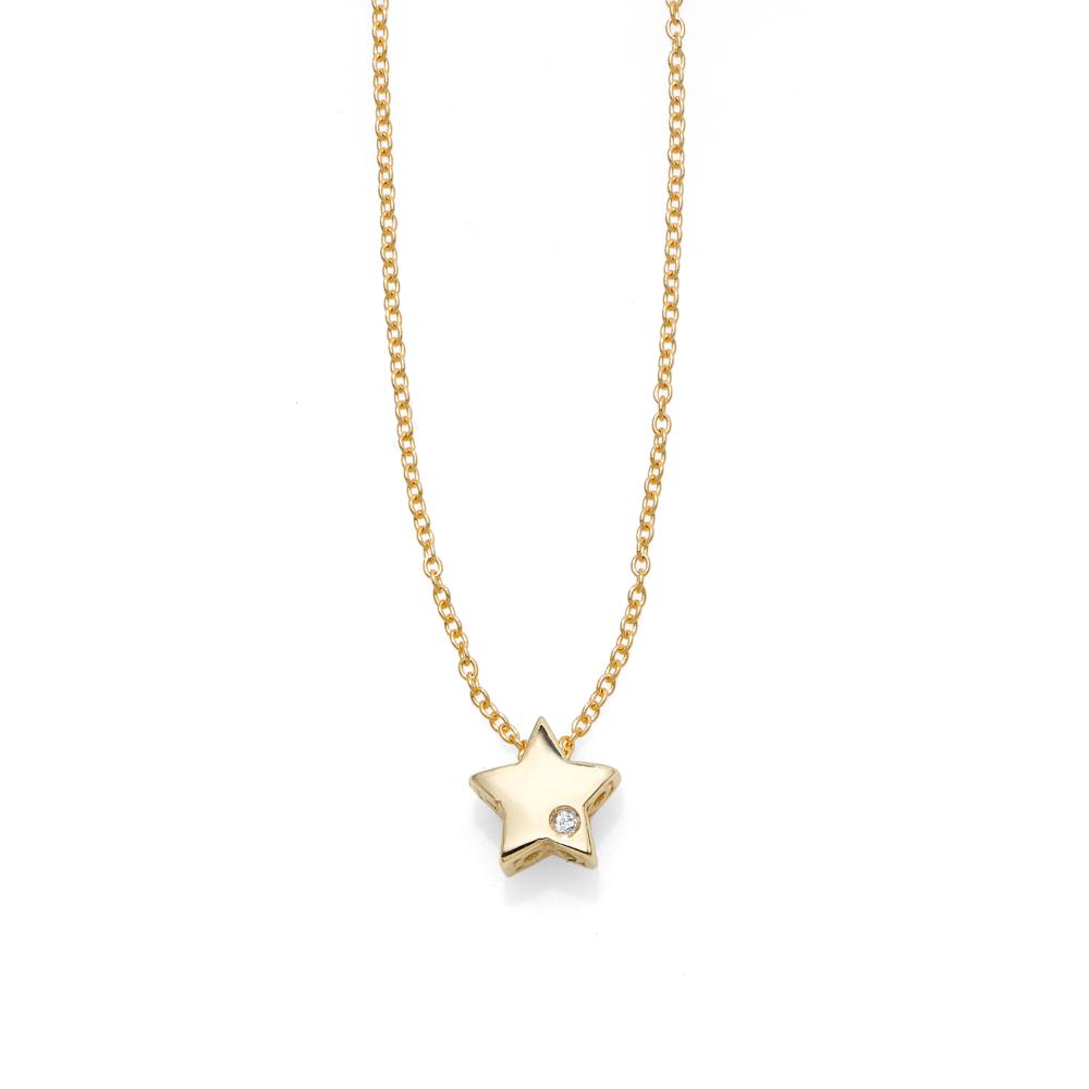 14K Gold .005ct Diamond Star Necklace - Dainty Minimalist Necklace for Women, Perfect for Everyday Wear, Gift Giving & Special Occasions