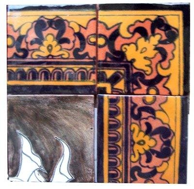 Handmade Calla Lilies Basket Clay Talavera Tile Mural - Mexican Folk Art Wall Decor for Kitchen, Bathroom, or Outdoor Patio