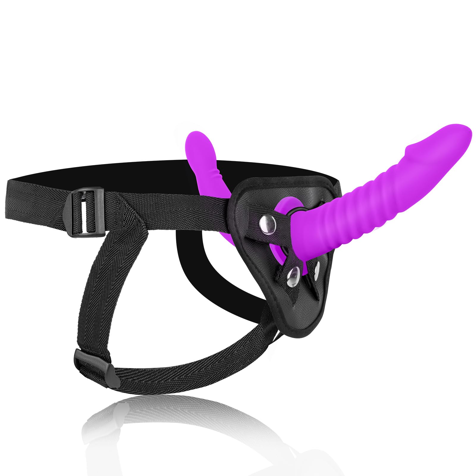 Premium Silicone Strap-On Dildo for Women & Couples - Double-Ended Anal & G-Spot Stimulation Toy, Adjustable Strapless Harness for Pegging & Lesbian Play - Perfect for Roleplay & Spicing Up Intimacy