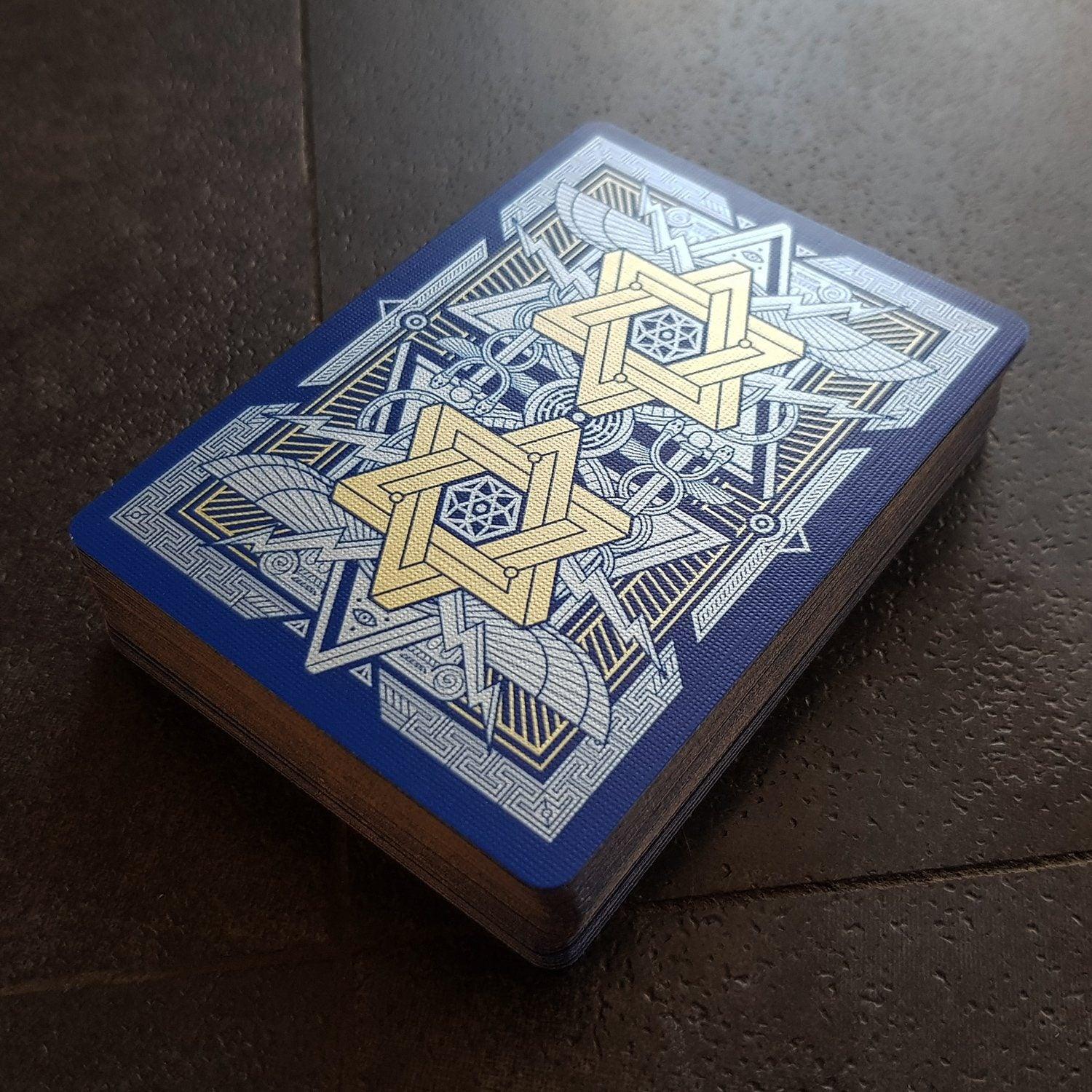 Premium Pantheon Azure Playing Cards - Elegant Blue Deck for Poker, Magic Tricks & Cardistry | Perfect for Game Nights, Professional Performances & Collectors