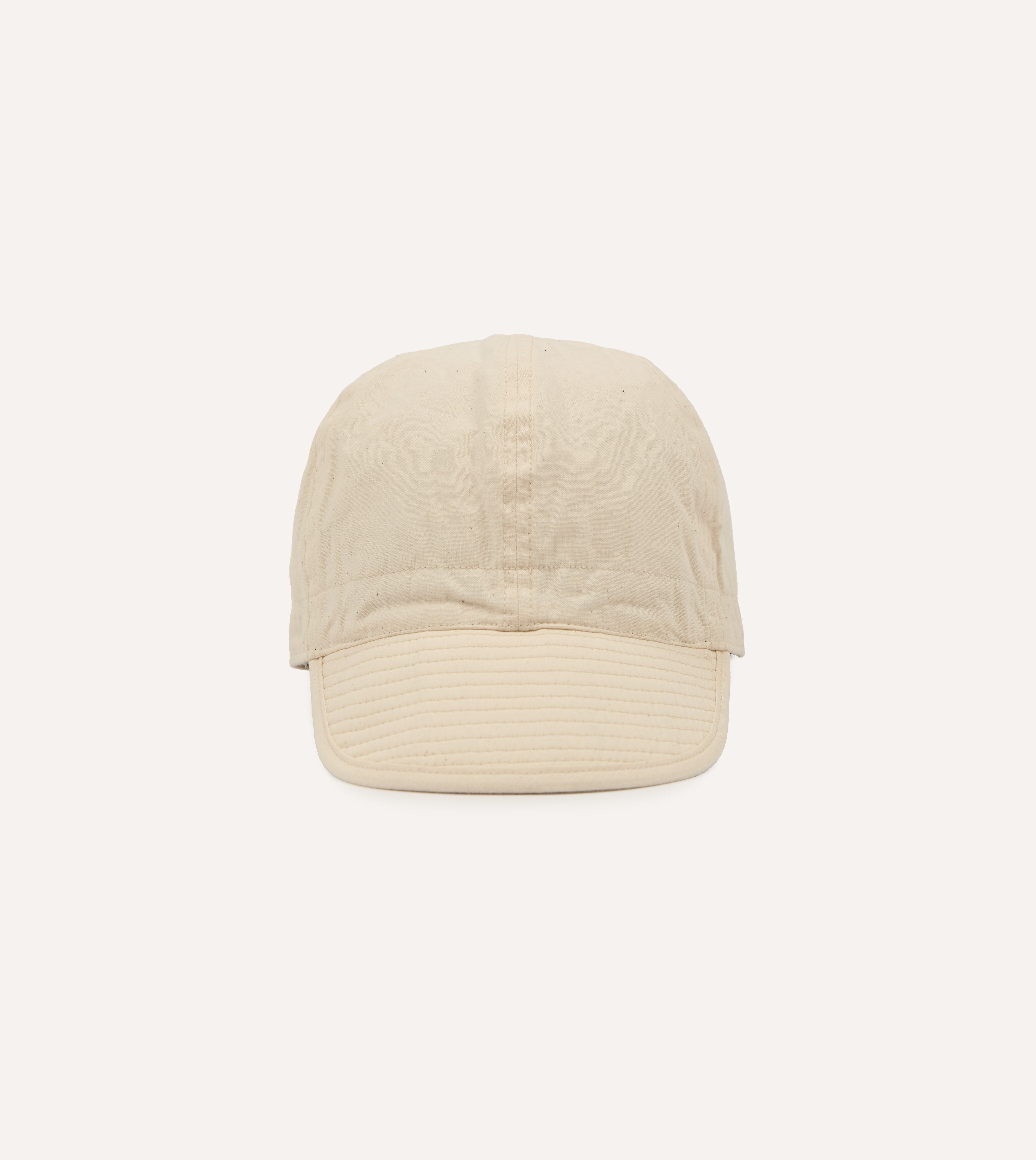 Câbleami Ecru 6oz Chambray Cotton Army Cap - Vintage Military Style Hat for Men & Women - Perfect for Outdoor Activities, Hiking, and Casual Wear