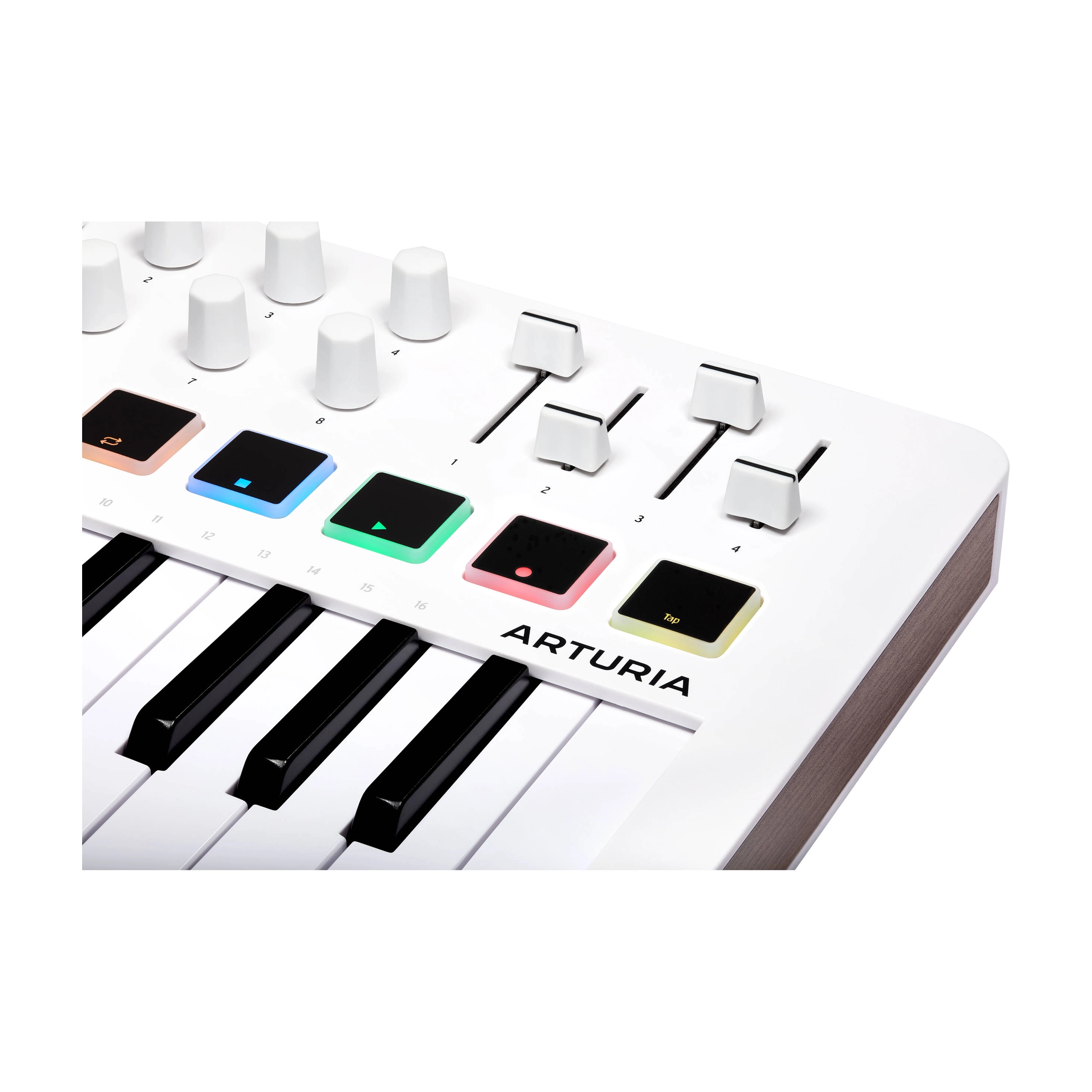 Arturia MiniLab 3 Compact 25-Key MIDI Keyboard Controller with 16 Pads - White | Perfect for Music Production, Beat Making & Live Performances