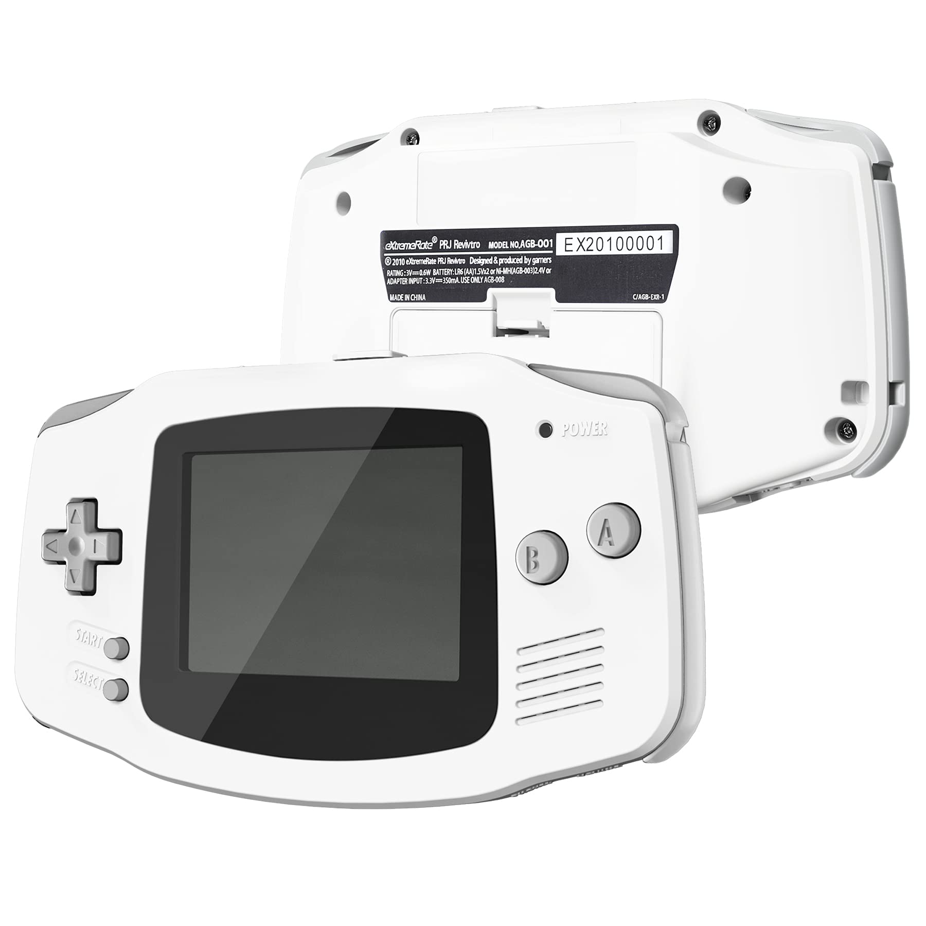 eXtremeRate White Replacement Shell Full Housing Cover & Black Screen Lens for Gameboy Advance - Compatible with Both IPS & Standard LCD Screens - DIY Upgrade Kit (Console & IPS Screen Not Included) - Perfect for Gaming Enthusiasts & Retro Console Modders