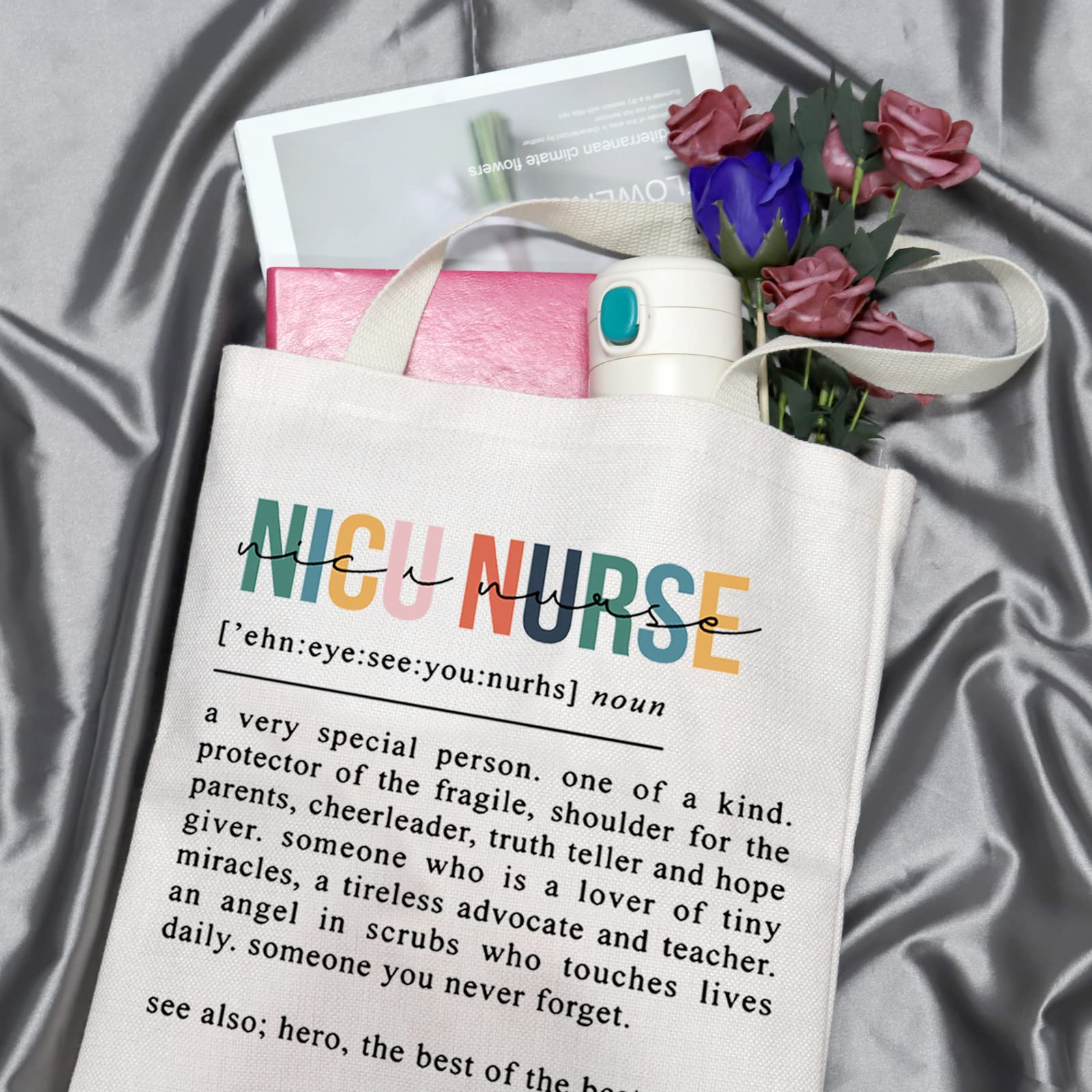 Premium NICU Nurse Tote Bag - Personalized RN Nursing Gift for Graduation, Work & Antepartum Nurses - Durable & Stylish Definition Tote for Medical Professionals - Perfect for Hospital Shifts, Clinicals & Nursing School