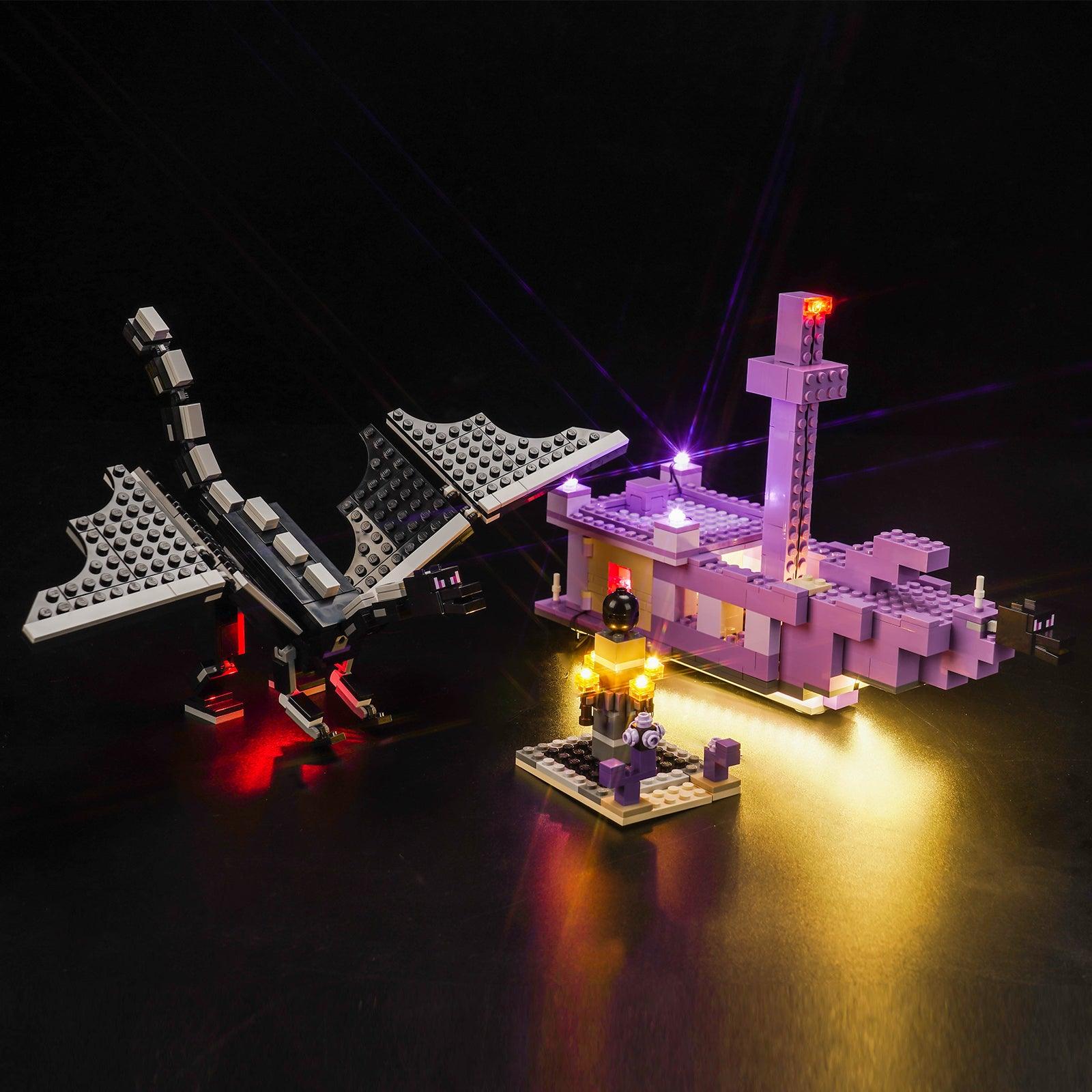 Best LEGO Minecraft The Ender Dragon & End Ship Building Set 21264 Light Kit - DIY Illumination for LEGO Creations - Perfect for Night Displays & Gaming Room Decor