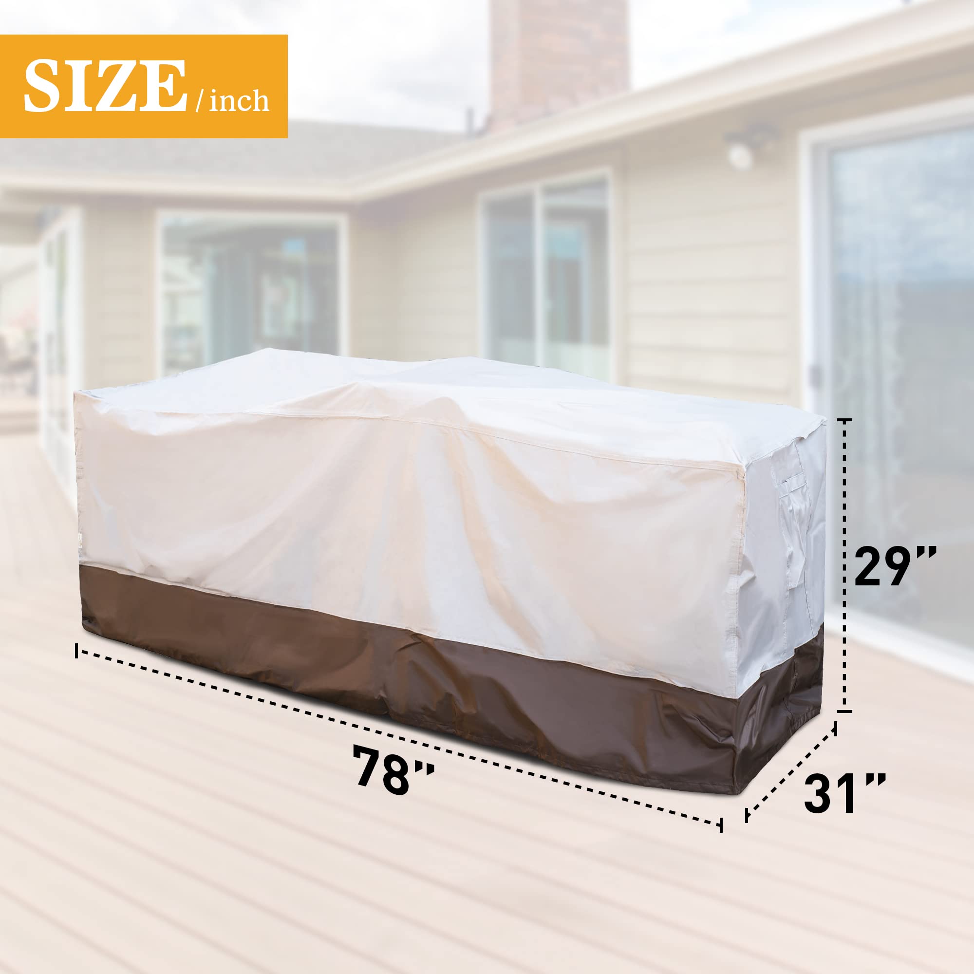 Waterproof Outdoor Sectional Sofa Cover - OVIOS Patio Furniture Protector 78